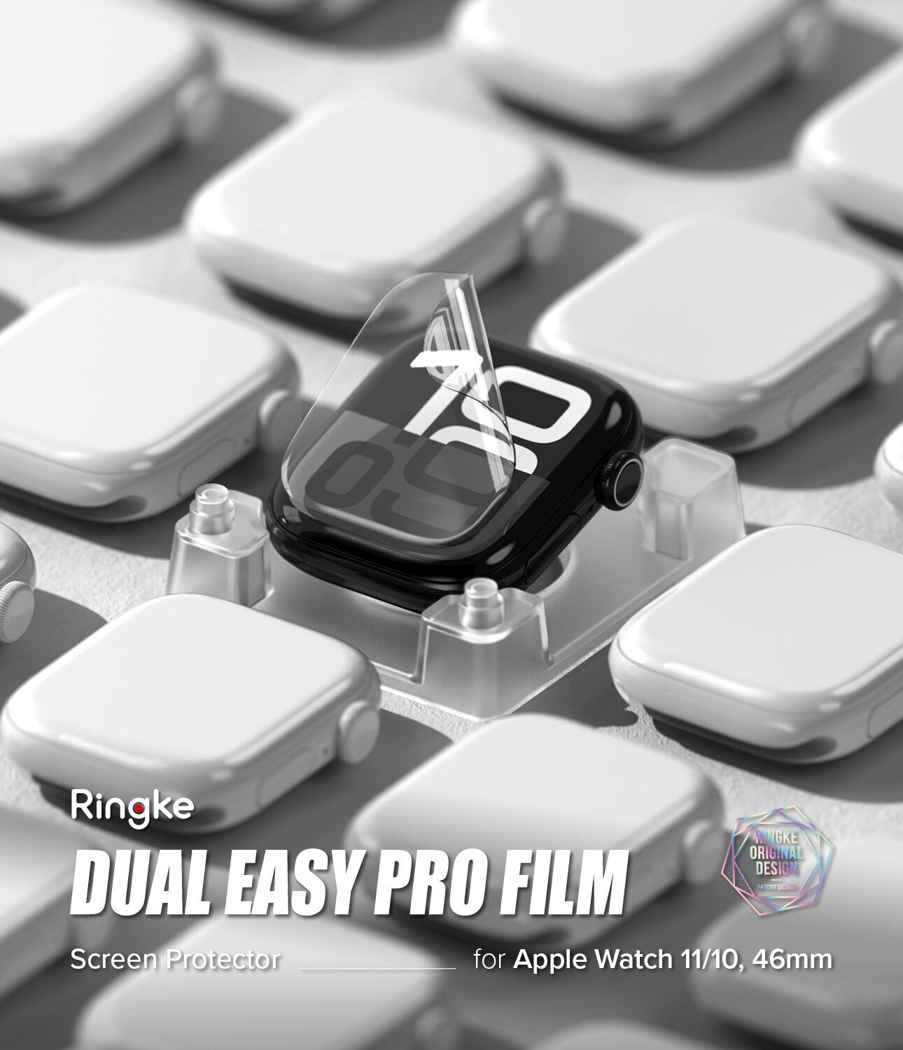 Комплект защитных пленок Ringke Dual Easy Pro Film для Apple Watch 10 / 11 46 mm (8800293851639). Фото 2 Комплект защитных пленок Ringke Dual Easy Pro Film для Apple Watch 10 / 11 46 mm (8800293851639) (364539). Фото 2 из 15