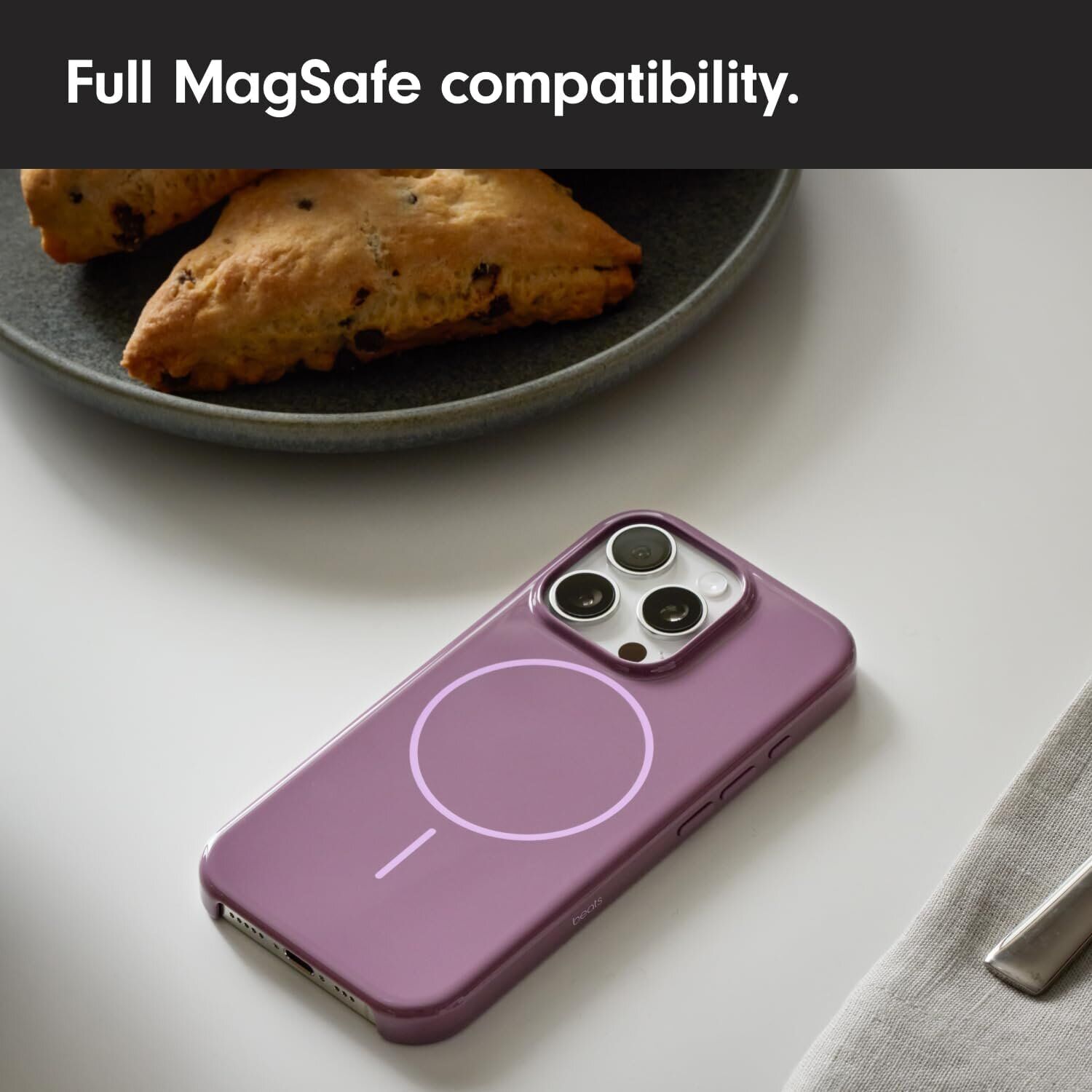 Защитный чехол Beats Case with MagSafe для iPhone 16 Pro Max (MCFU4) - Sunset / Purple. Фото 6 Защитный чехол Beats Case with MagSafe для iPhone 16 Pro Max (MCFU4) - Sunset / Purple (379959V). Фото 6 из 9