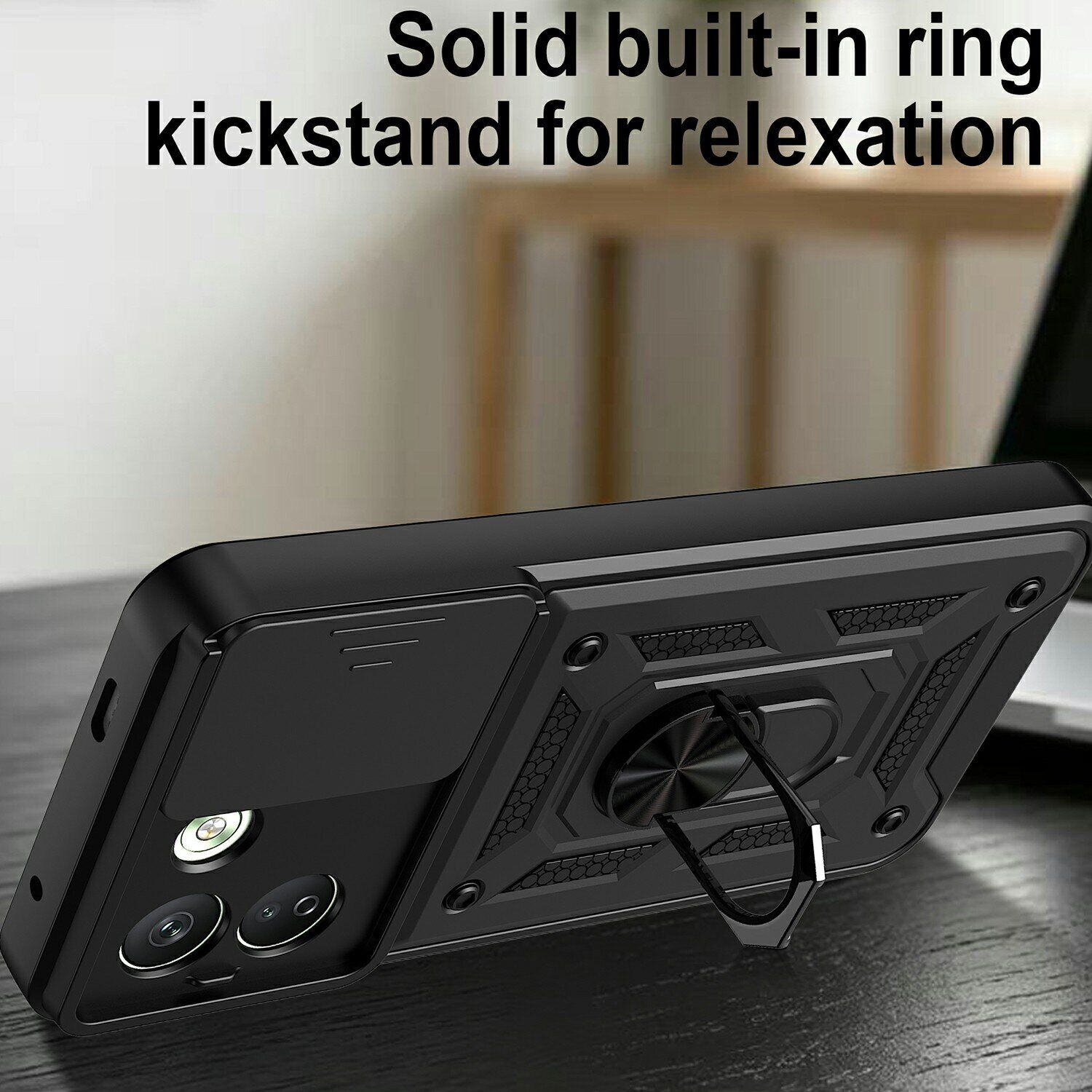 Чехол с защитой камеры Deexe Armor Shield для Xiaomi Redmi Note 17 Pro Max - Black. Фото 6 Чехол с защитой камеры Deexe Armor Shield для Xiaomi Redmi Note 17 Pro Max - Black (430606B). Фото 6 из 9