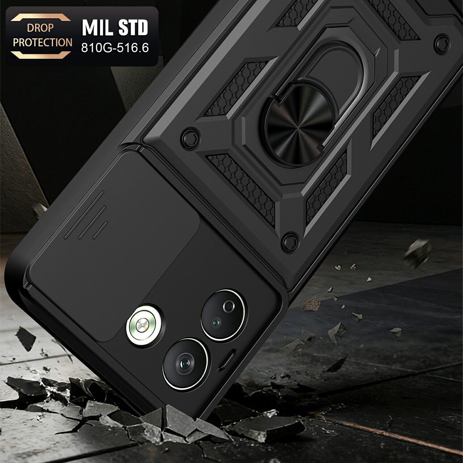 Чехол с защитой камеры Deexe Armor Shield для Xiaomi Redmi Note 17 Pro Max - Black. Фото 2 Чехол с защитой камеры Deexe Armor Shield для Xiaomi Redmi Note 17 Pro Max - Black (430606B). Фото 2 из 9