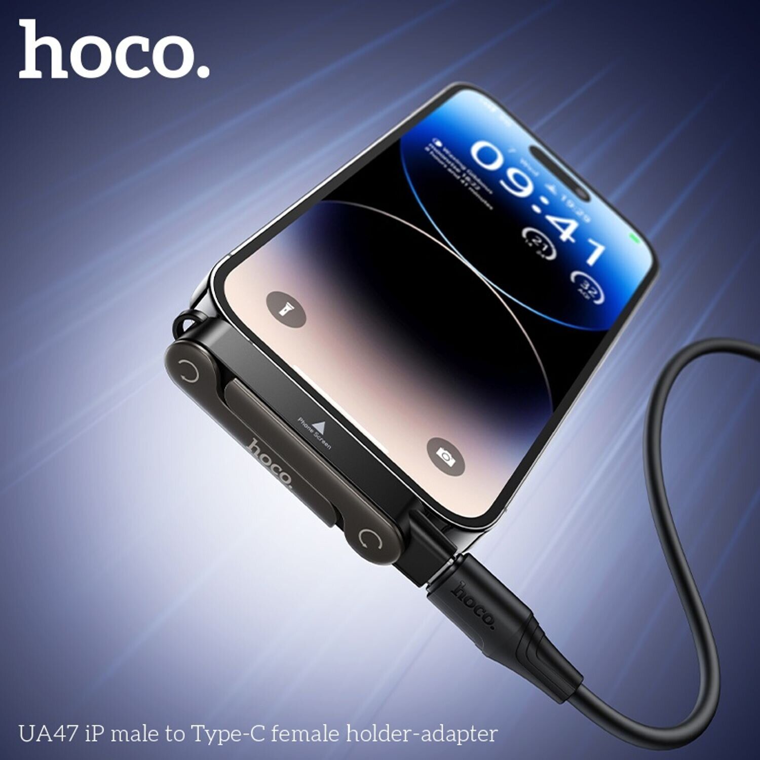 Переходник Hoco UA47 Lightning to Type-C - Black. Фото 8 Переходник Hoco UA47 Lightning to Type-C - Black (896536B). Фото 8 из 9