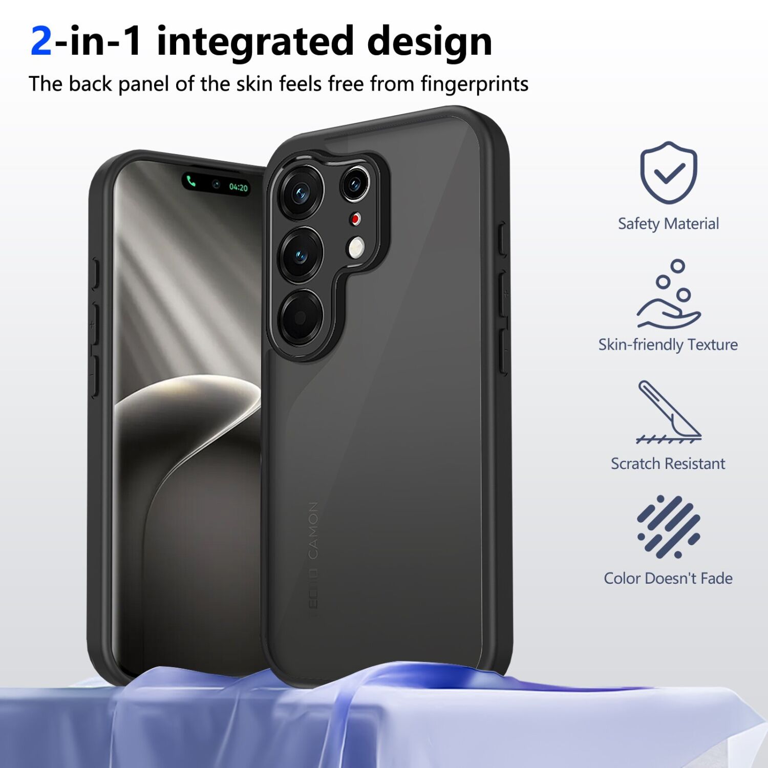 Защитный чехол Deexe Matte Skin для TECNO Camon 50 - Transparent Black. Фото 3 Защитный чехол Deexe Matte Skin для TECNO Camon 50 - Transparent Black (386329B). Фото 3 из 8