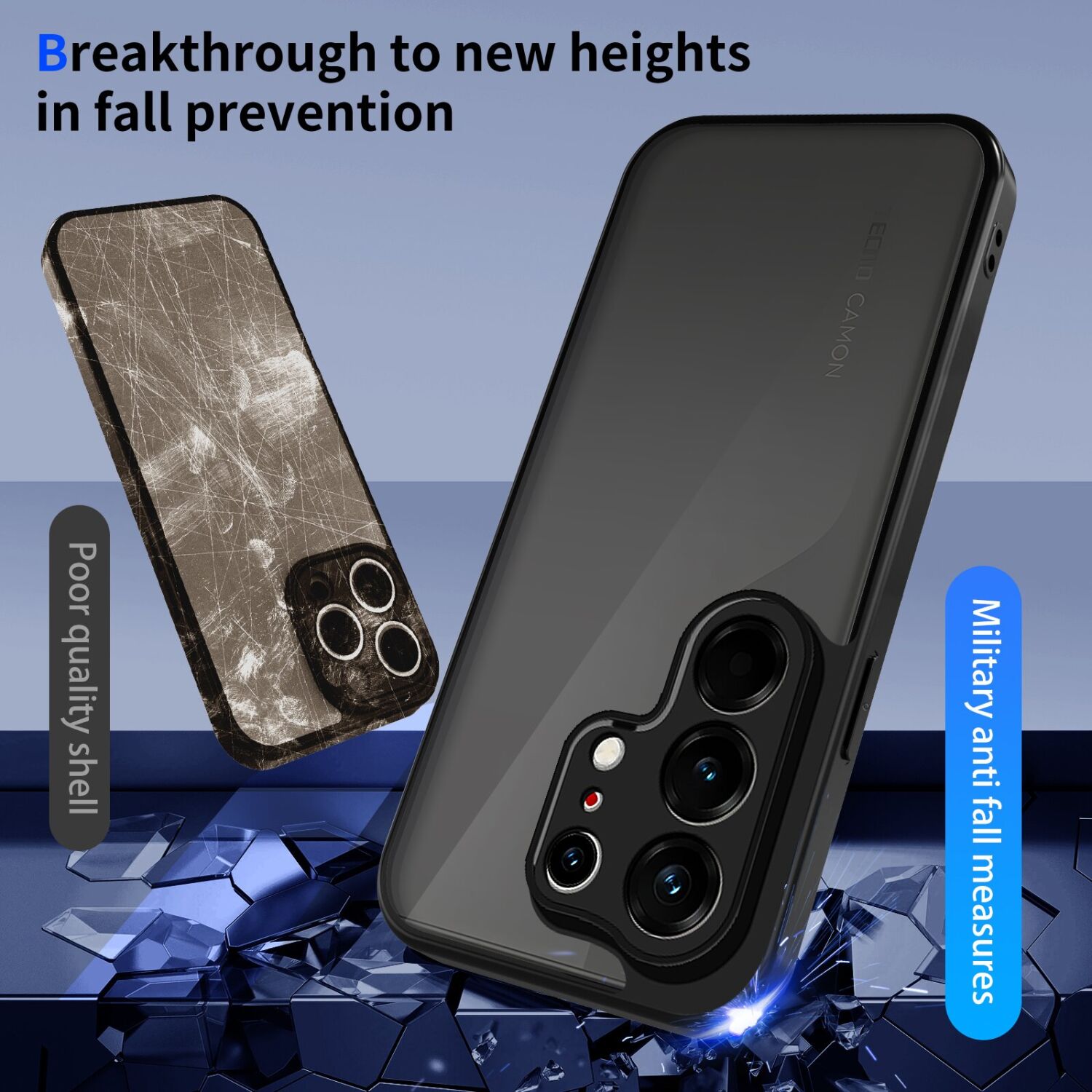 Защитный чехол Deexe Matte Skin для TECNO Camon 50 - Transparent Black. Фото 7 Защитный чехол Deexe Matte Skin для TECNO Camon 50 - Transparent Black (386329B). Фото 7 из 8
