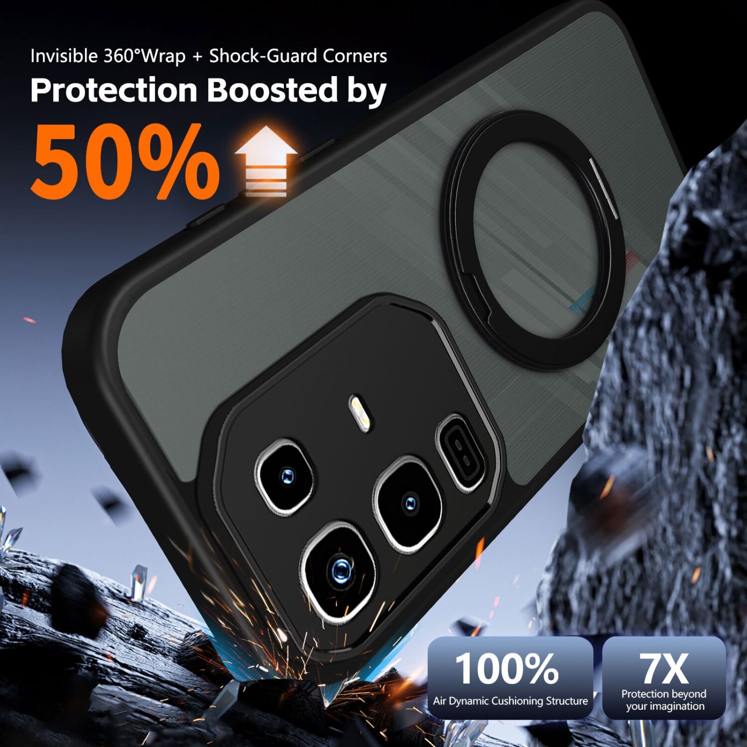 Захисний чохол Deexe Matte Skin Kickstand with MagSafe для Infinix Note 50 Pro - Black. Фото 2 Захисний чохол Deexe Matte Skin Kickstand with MagSafe для Infinix Note 50 Pro - Black (383619B). Фото 2 з 8