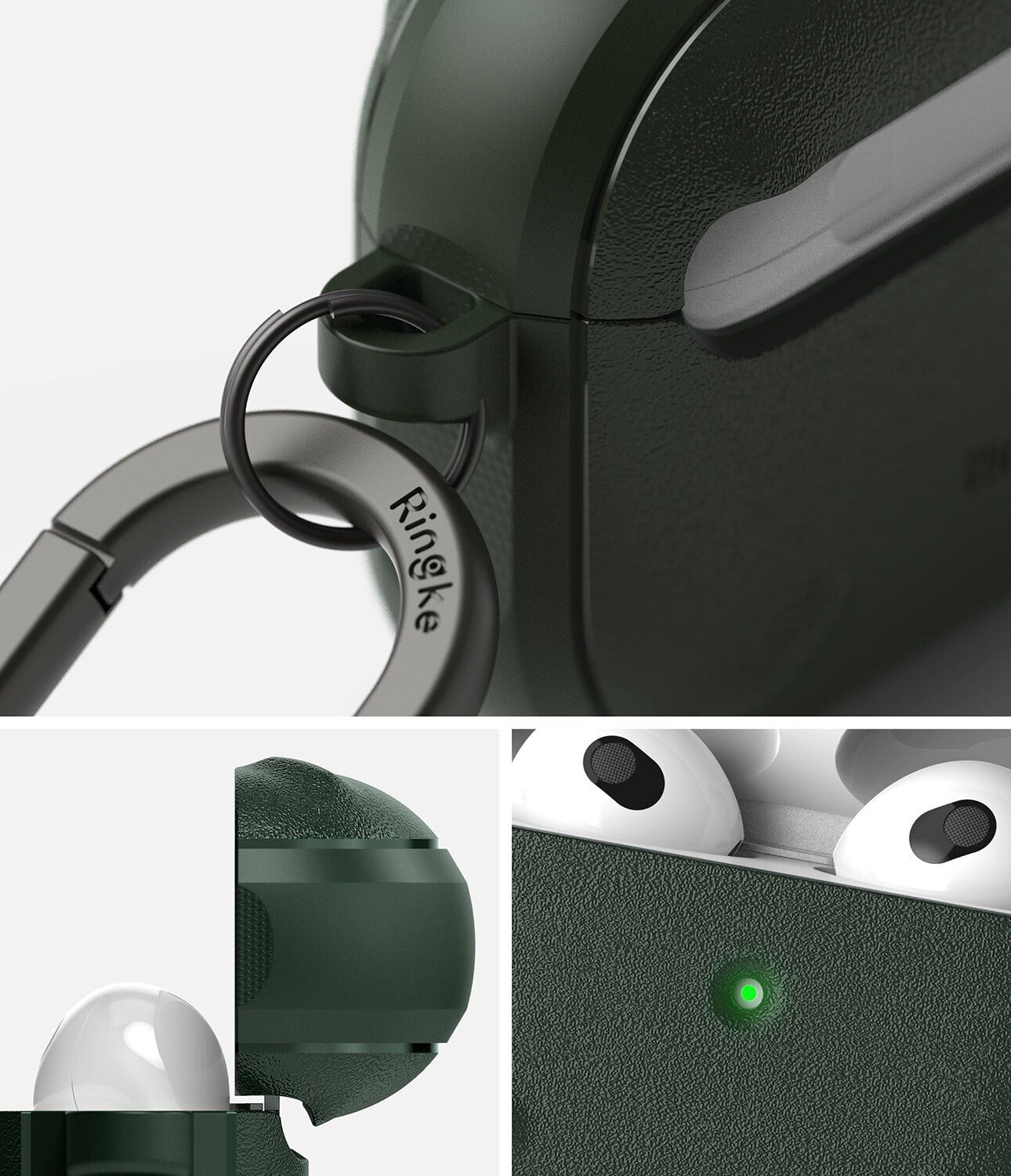 Захисний чохол Ringke Onyx (FH) для AirPods 3 (8809785458585) - Dark Green. Фото 8 Захисний чохол Ringke Onyx (FH) для AirPods 3 (8809785458585) - Dark Green (287254DG). Фото 8 з 13