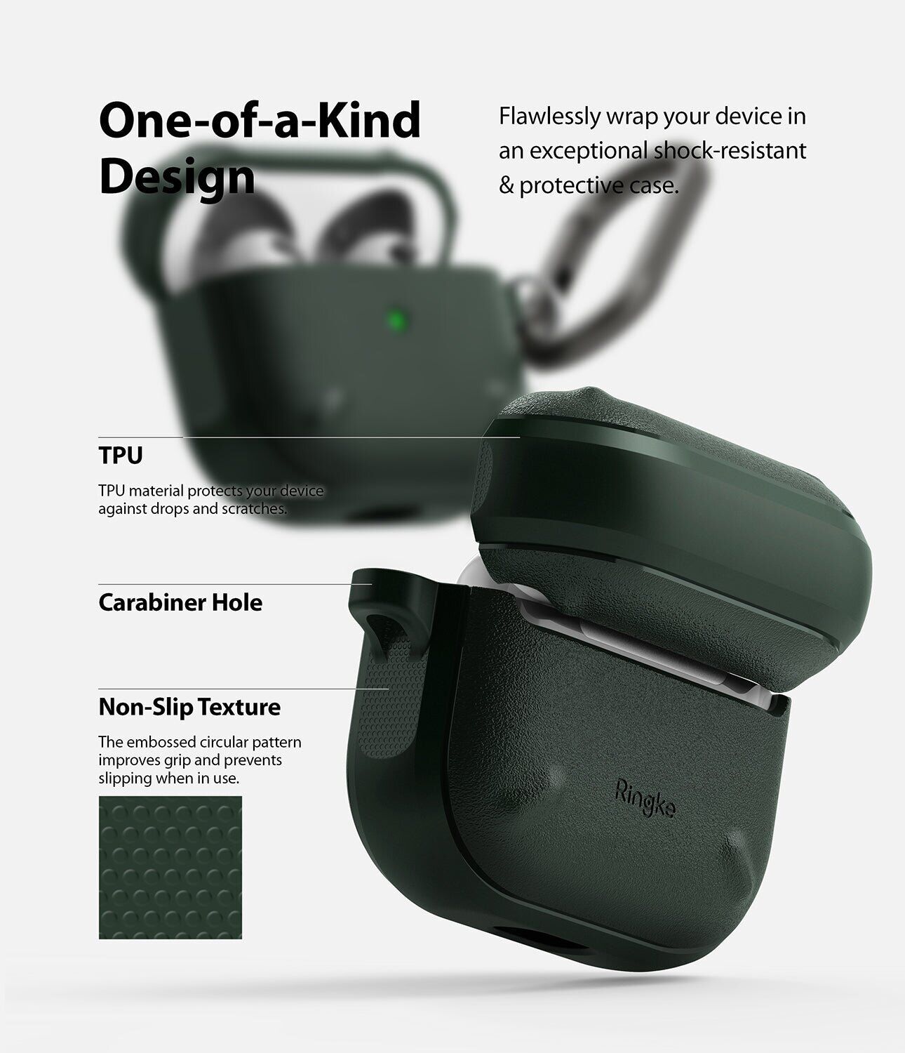 Захисний чохол Ringke Onyx (FH) для AirPods 3 (8809785458585) - Dark Green. Фото 5 Захисний чохол Ringke Onyx (FH) для AirPods 3 (8809785458585) - Dark Green (287254DG). Фото 5 з 13