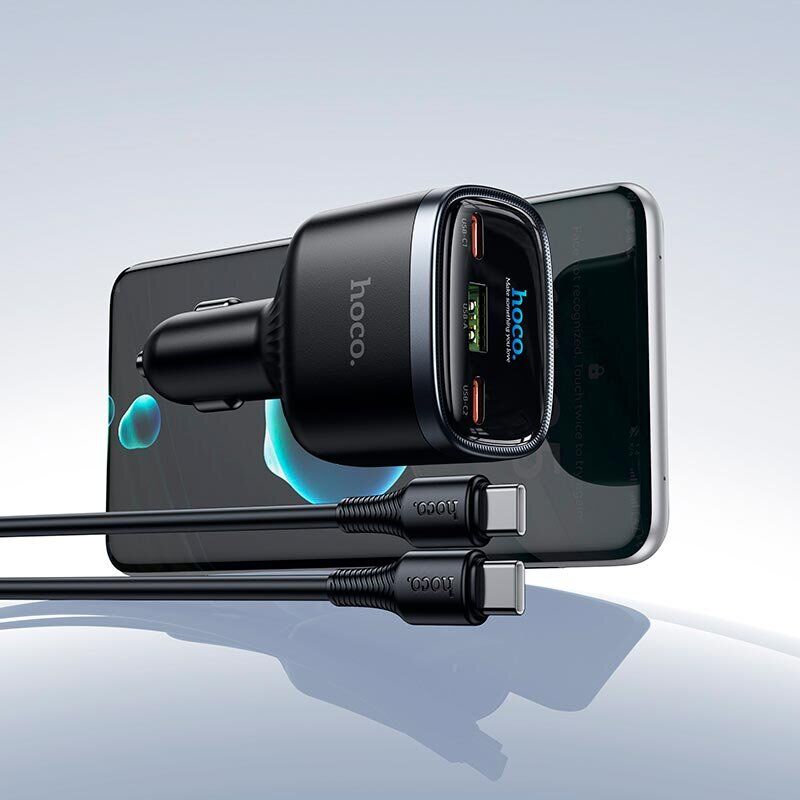 Автомобільний зарядний пристрій Hoco Z70 PD45W (2Type-C + USB) + кабель Type-C to Type-C - Black. Фото 7 Автомобільний зарядний пристрій Hoco Z70 PD45W (2Type-C + USB) + кабель Type-C to Type-C - Black (923427B). Фото 7 з 8