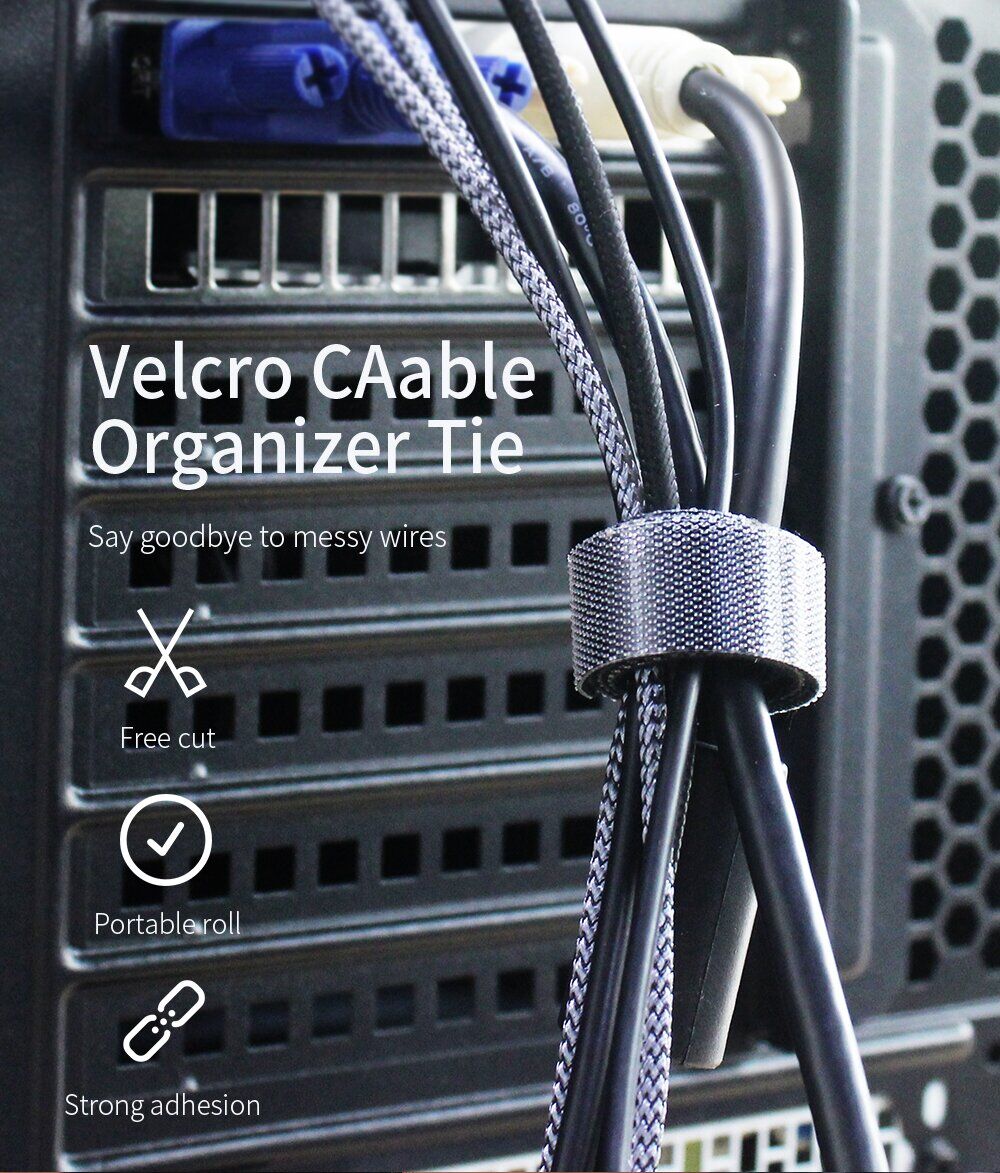 Органайзер для кабелю ESSAGER Strap Cable (2m) - Black. Фото 2 Органайзер для кабелю ESSAGER Strap Cable (2m) - Black (995902B). Фото 2 з 9