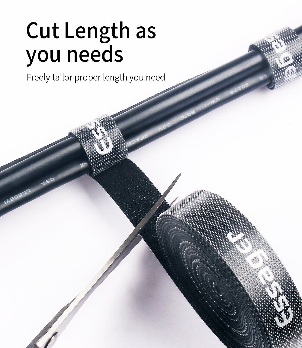 Органайзер для кабелю ESSAGER Strap Cable (2m) - Black. Фото 5 Органайзер для кабелю ESSAGER Strap Cable (2m) - Black (995902B). Фото 5 з 9