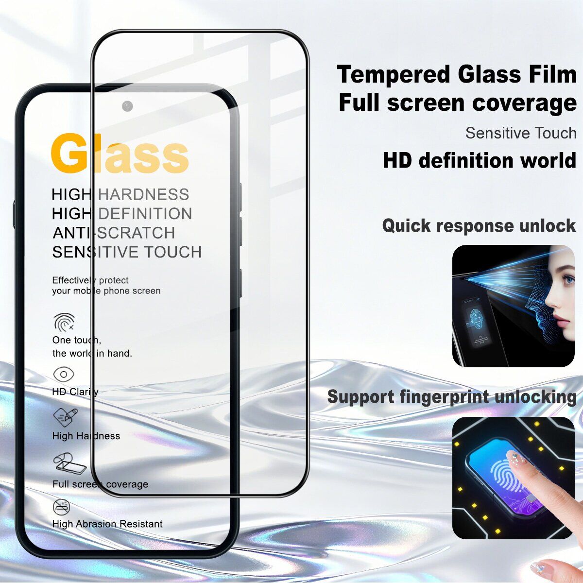 Защитное стекло IMAK 5D Pro+ Full Glue для Nothing Phone (4a) - Black. Фото 2 Защитное стекло IMAK 5D Pro+ Full Glue для Nothing Phone (4a) - Black (411322B). Фото 2 из 10