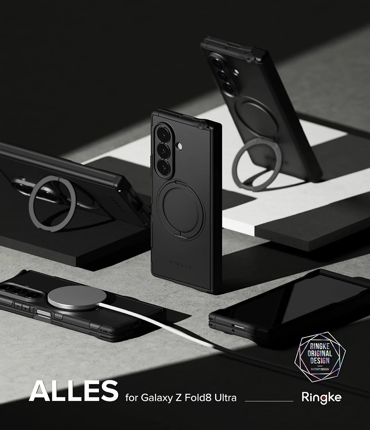Защитный чехол Ringke Alles Magnetic для Samsung Galaxy Fold 8 Ultra (8800380460492) - Black. Фото 2 Защитный чехол Ringke Alles Magnetic для Samsung Galaxy Fold 8 Ultra (8800380460492) - Black (424103B). Фото 2 из 24