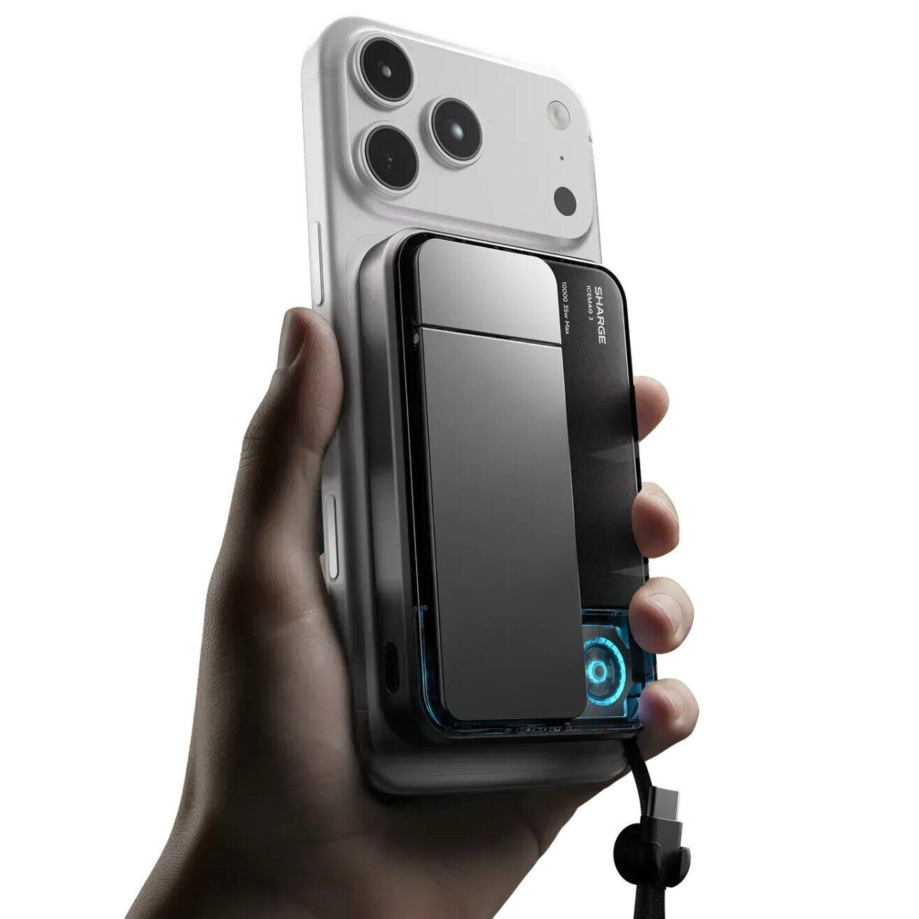 Внешний аккумулятор Sharge ICE Mag3 35W (10000mAh) + кабель Type-C - Black. Фото 6 Внешний аккумулятор Sharge ICE Mag3 35W (10000mAh) + кабель Type-C - Black (995729B). Фото 6 из 11