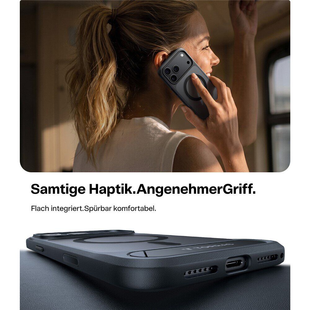 Чехол с подставкой TORRAS Ostand L1 (with MagSafe) для Apple iPhone 18 Pro - Black. Фото 9 Чехол с подставкой TORRAS Ostand L1 (with MagSafe) для Apple iPhone 18 Pro - Black (423603B). Фото 9 из 10