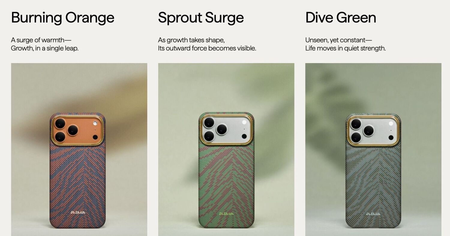 Ультратонкий чохол Pitaka Edge Case Breath of Veins для iPhone 17 Pro Max (BV1702PM) - Sprout Surge (411152GP). Фото 9 з 13