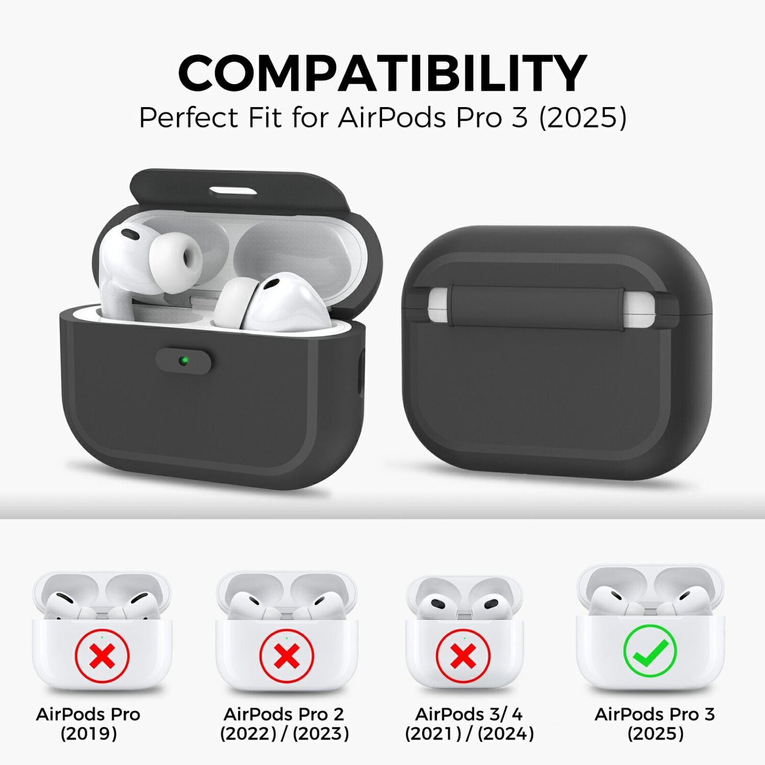 Защитный чехол AHASTYLE JY26 для Apple AirPods Pro 3 - Midnight Green. Фото 2 Защитный чехол AHASTYLE JY26 для Apple AirPods Pro 3 - Midnight Green (390186MG). Фото 2 из 8