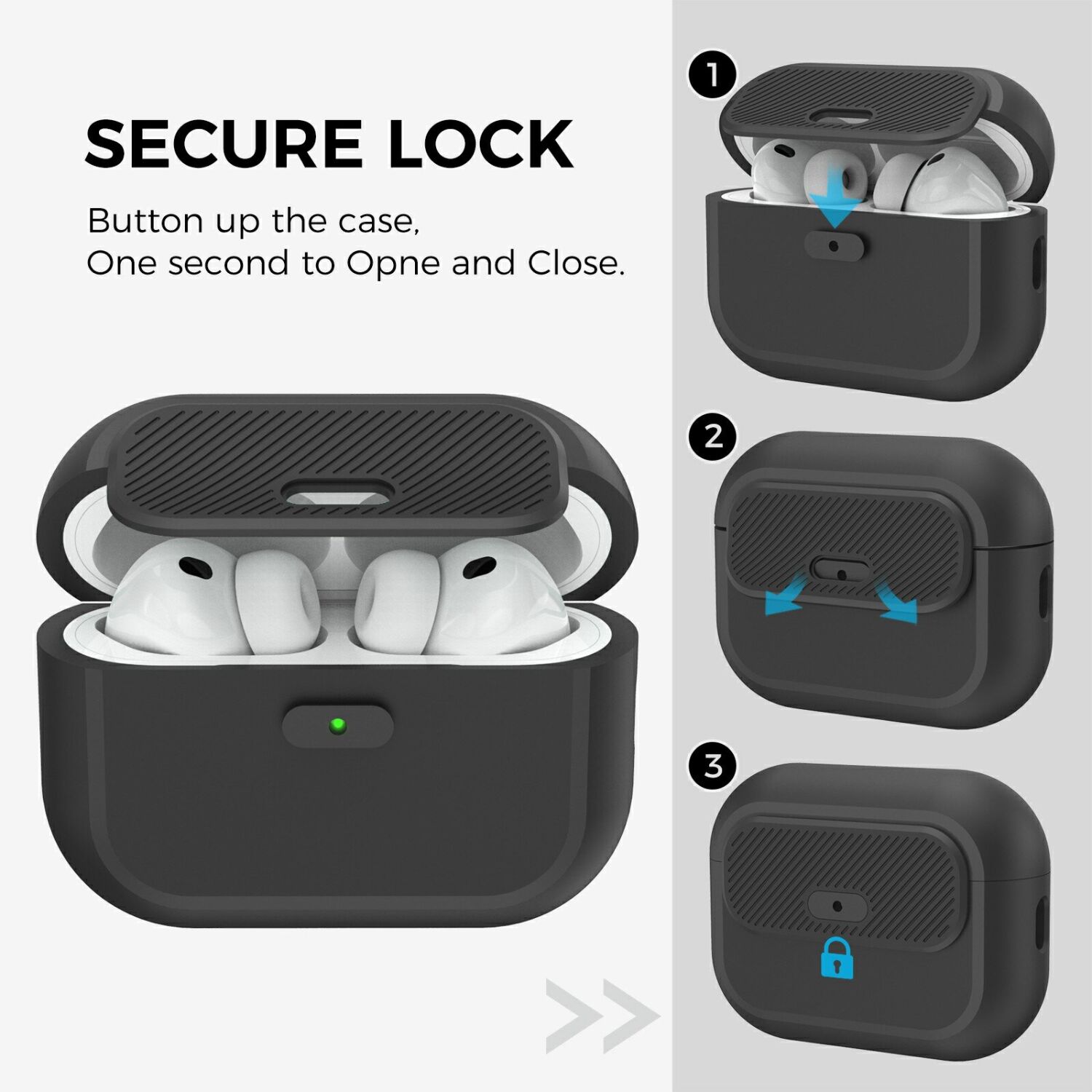 Защитный чехол AHASTYLE JY26 для Apple AirPods Pro 3 - Midnight Green. Фото 3 Защитный чехол AHASTYLE JY26 для Apple AirPods Pro 3 - Midnight Green (390186MG). Фото 3 из 8