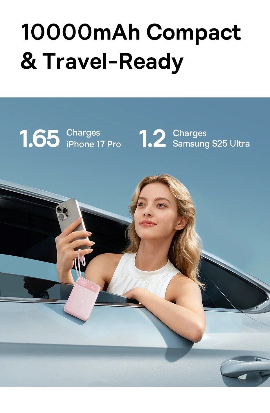 Внешний аккумулятор Baseus EnerFill FC11 22.5W + кабель Type-C (10000mAh) E0027R - Black. Фото 12 Внешний аккумулятор Baseus EnerFill FC11 22.5W + кабель Type-C (10000mAh) E0027R - Black (995804B). Фото 12 из 21