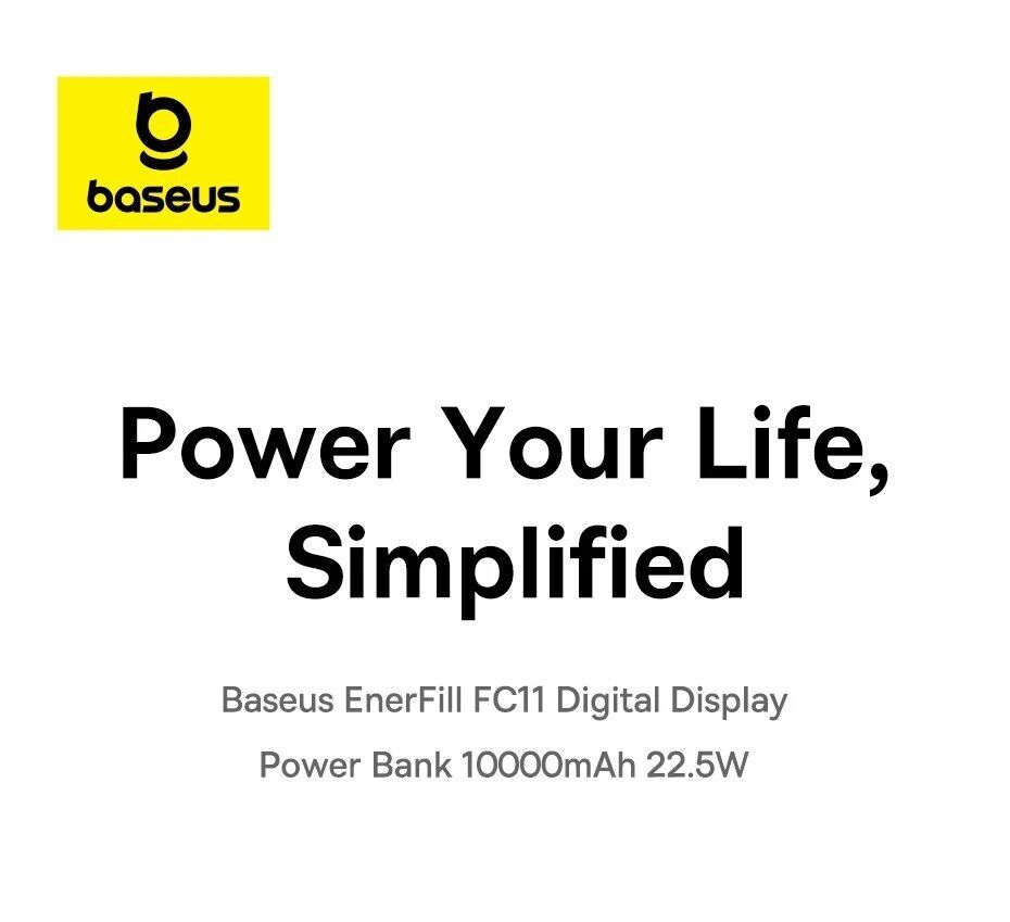 Внешний аккумулятор Baseus EnerFill FC11 22.5W + кабель Type-C (10000mAh) E0027R - Black. Фото 4 Внешний аккумулятор Baseus EnerFill FC11 22.5W + кабель Type-C (10000mAh) E0027R - Black (995804B). Фото 4 из 21