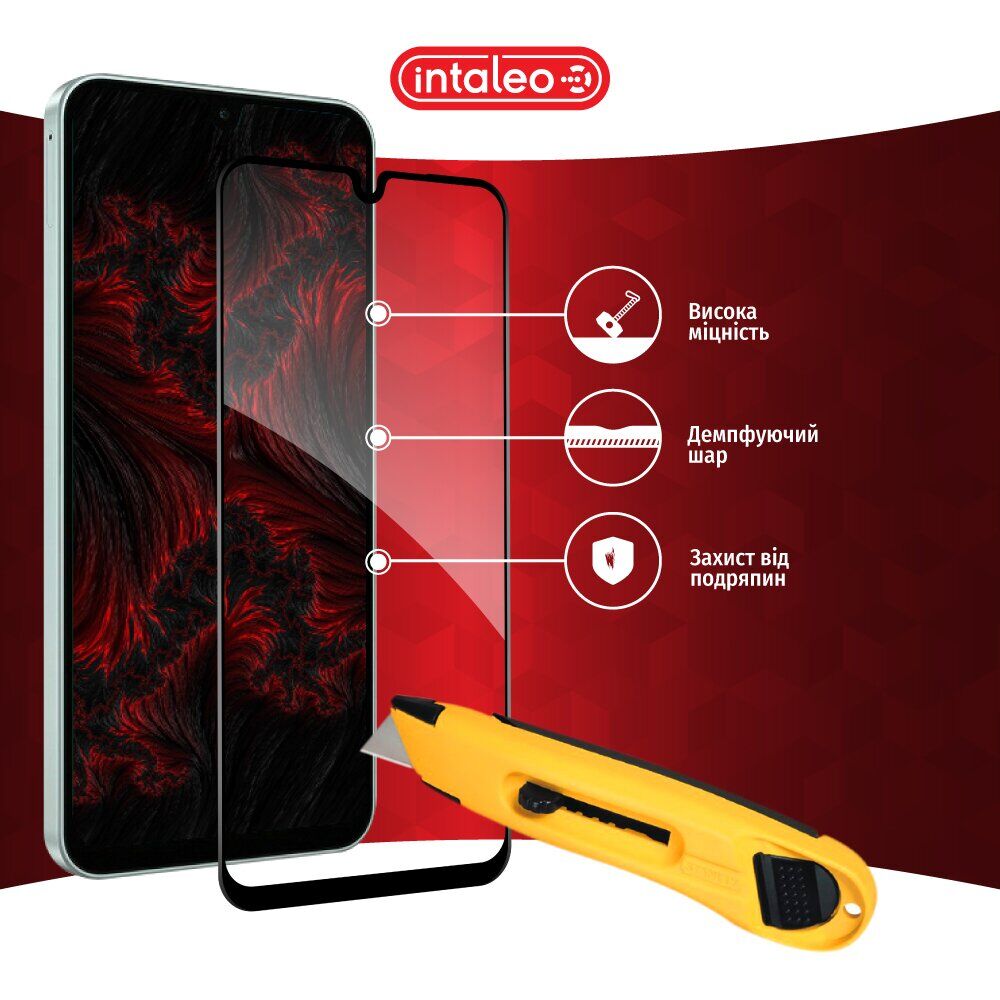 Защитное стекло Intaleo Full Glue для Samsung Galaxy A27 (A276) - Black. Фото 6 Защитное стекло Intaleo Full Glue для Samsung Galaxy A27 (A276) - Black (408650B). Фото 6 из 9