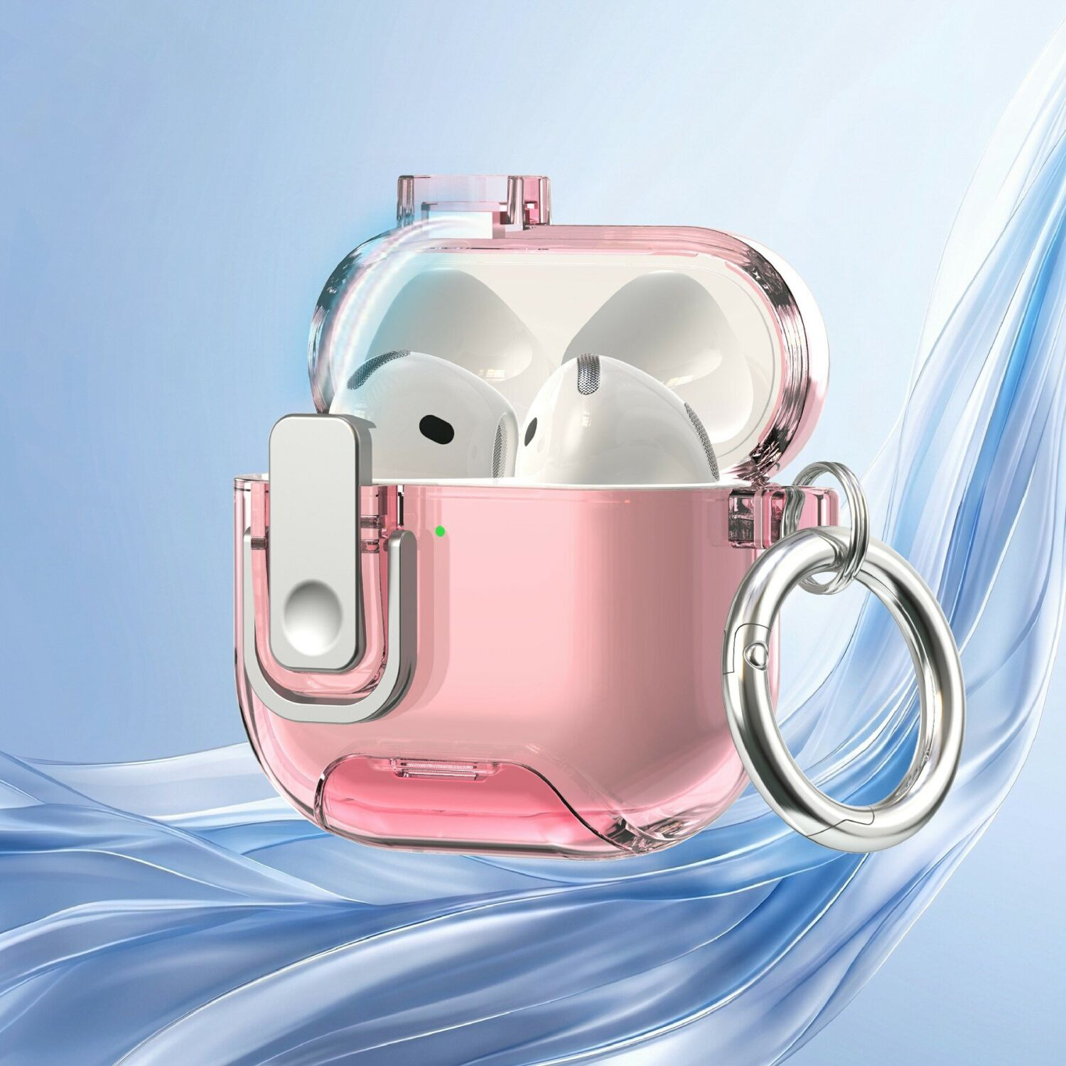 Захисний чохол Deexe Clear Stand для AirPods 5 / 4 - Transparent Pink. Фото 3 Захисний чохол Deexe Clear Stand для AirPods 5 / 4 - Transparent Pink (364461TP). Фото 3 з 8