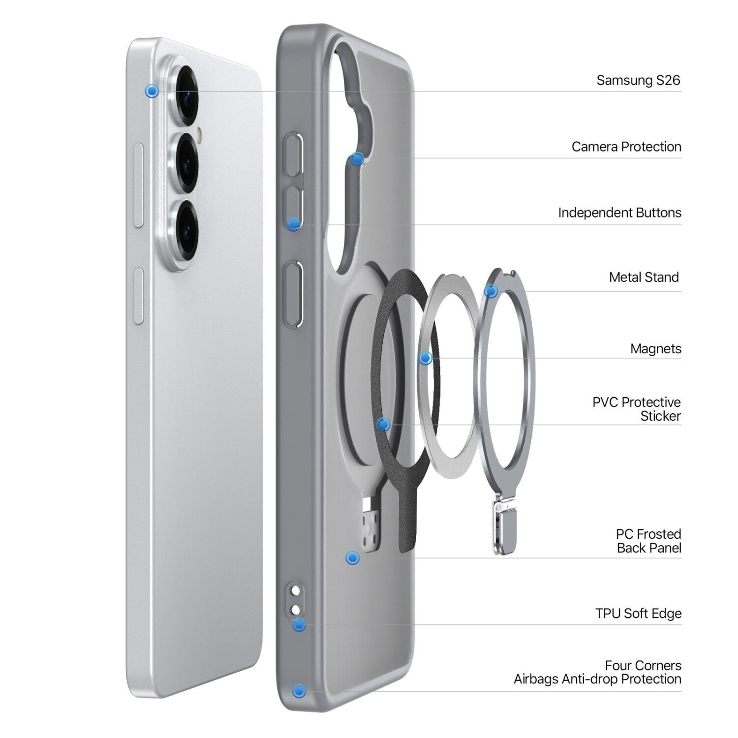 Защитный чехол DUX DUCIS Yind Series Stand для Samsung Galaxy S26 - Black. Фото 9 Защитный чехол DUX DUCIS Yind Series Stand для Samsung Galaxy S26 - Black (404216B). Фото 9 из 10