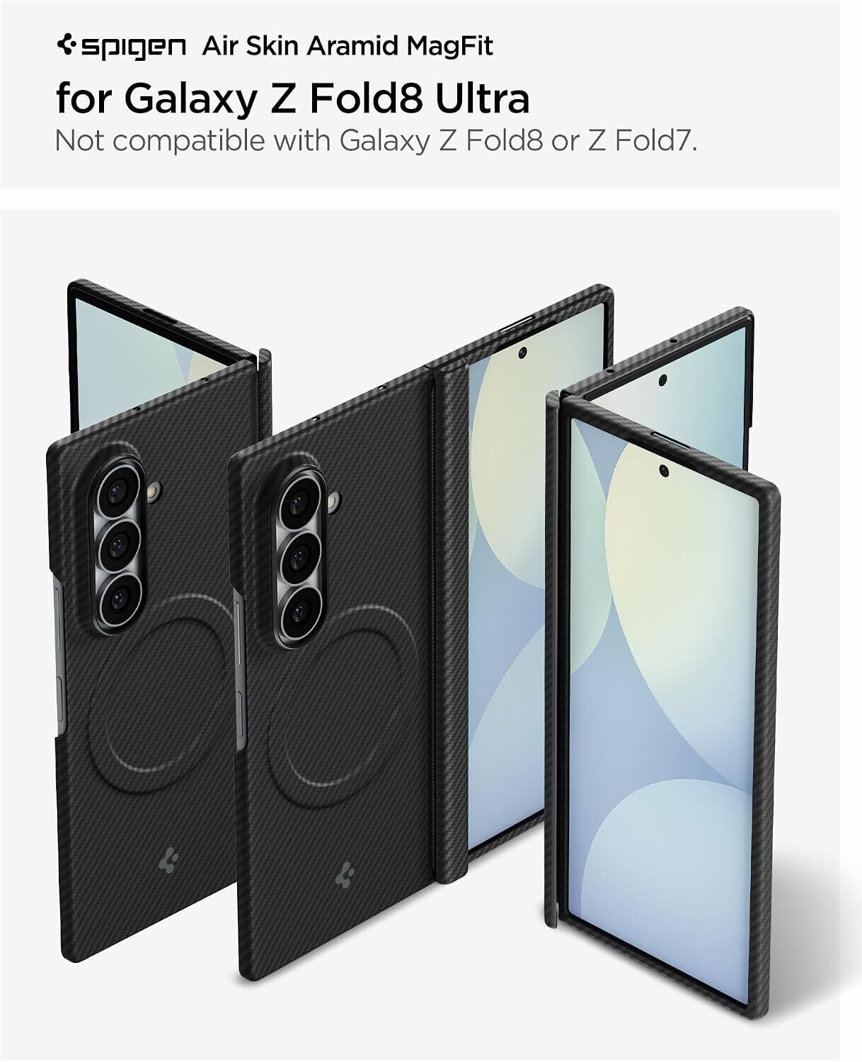Защитный чехол Spigen AirSkin Aramid (MagFit) для Samsung Galaxy Fold 8 Ultra (ACS11510) - Black. Фото 7 Защитный чехол Spigen AirSkin Aramid (MagFit) для Samsung Galaxy Fold 8 Ultra (ACS11510) - Black (424076B). Фото 7 из 13