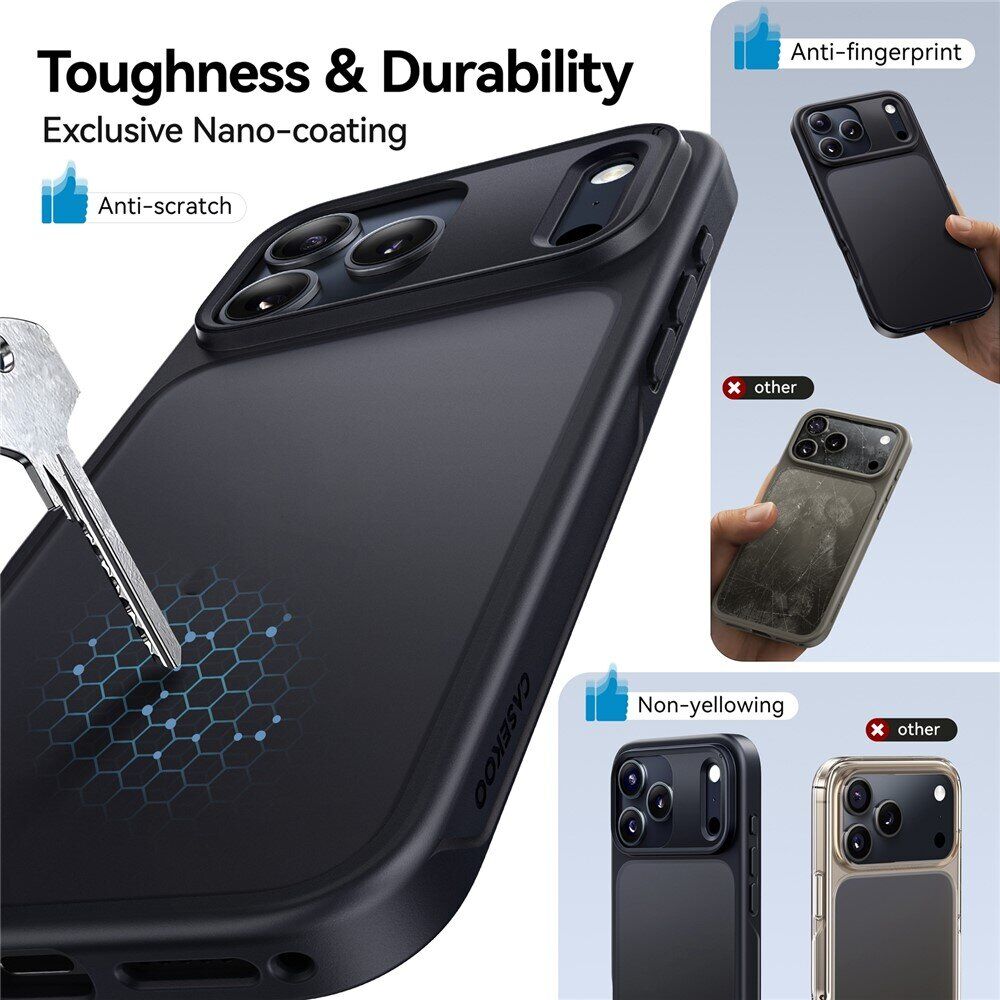Захисний чохол CASEKOO Matte Case для iPhone 18 Pro / 17 Pro - Black. Фото 4 Захисний чохол CASEKOO Matte Case для iPhone 18 Pro / 17 Pro - Black (423639B). Фото 4 з 9