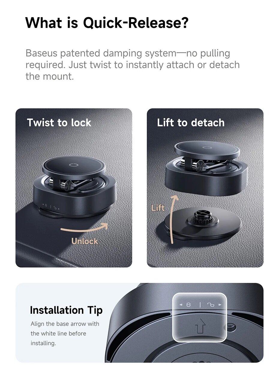 Автомобильный держатель Baseus PrimeTrip VC3 Flex Suction Type Car Mount (C0013R00) - Black. Фото 16 Автомобильный держатель Baseus PrimeTrip VC3 Flex Suction Type Car Mount (C0013R00) - Black (982718B). Фото 16 из 31