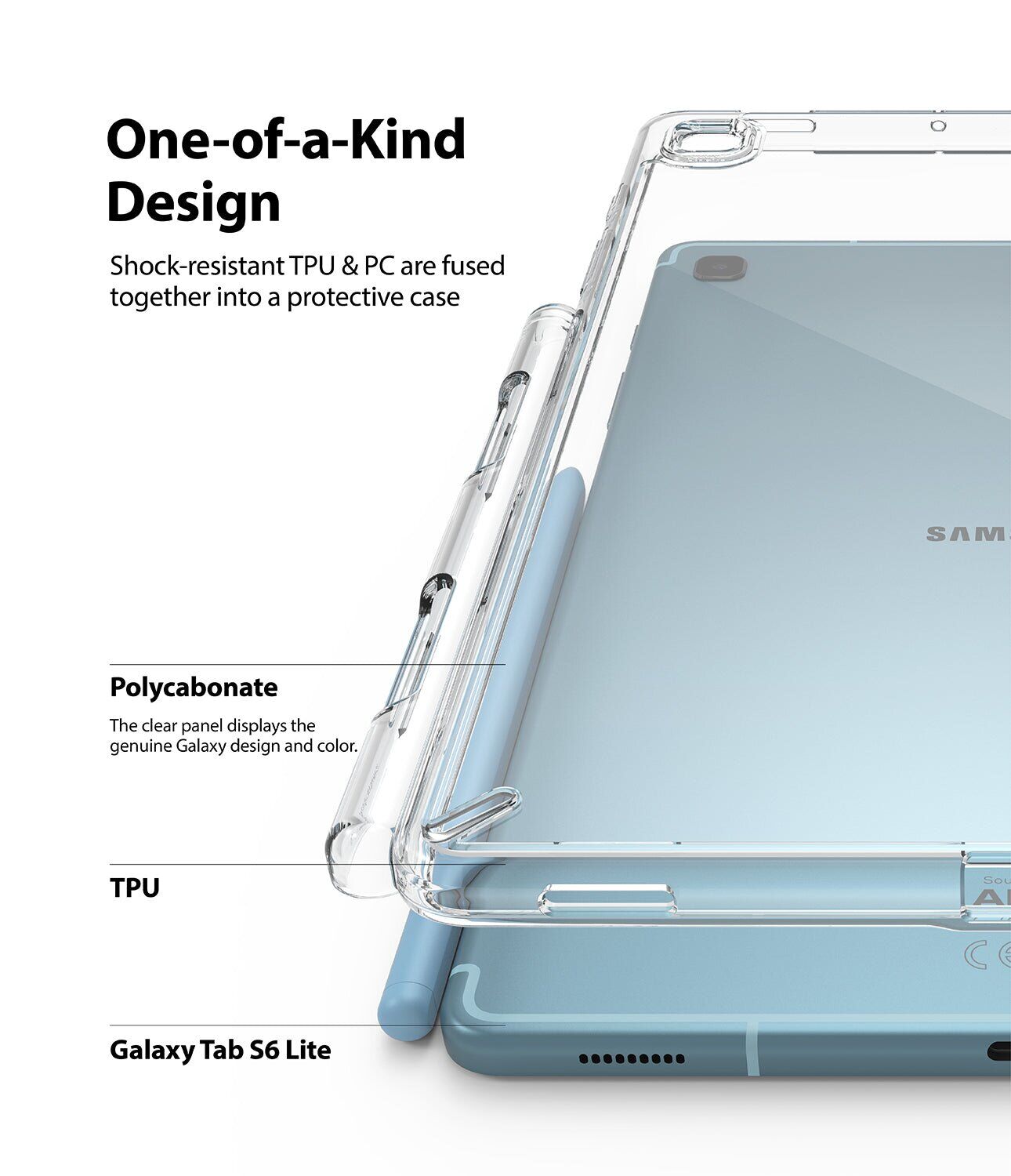 Защитный чехол Ringke T Fusion для Samsung Galaxy Tab S6 lite / S6 Lite (2022/2024) 8809716075768 - Clear. Фото 5 Защитный чехол Ringke T Fusion для Samsung Galaxy Tab S6 lite / S6 Lite (2022/2024) 8809716075768 - Clear (266126C). Фото 5 из 9