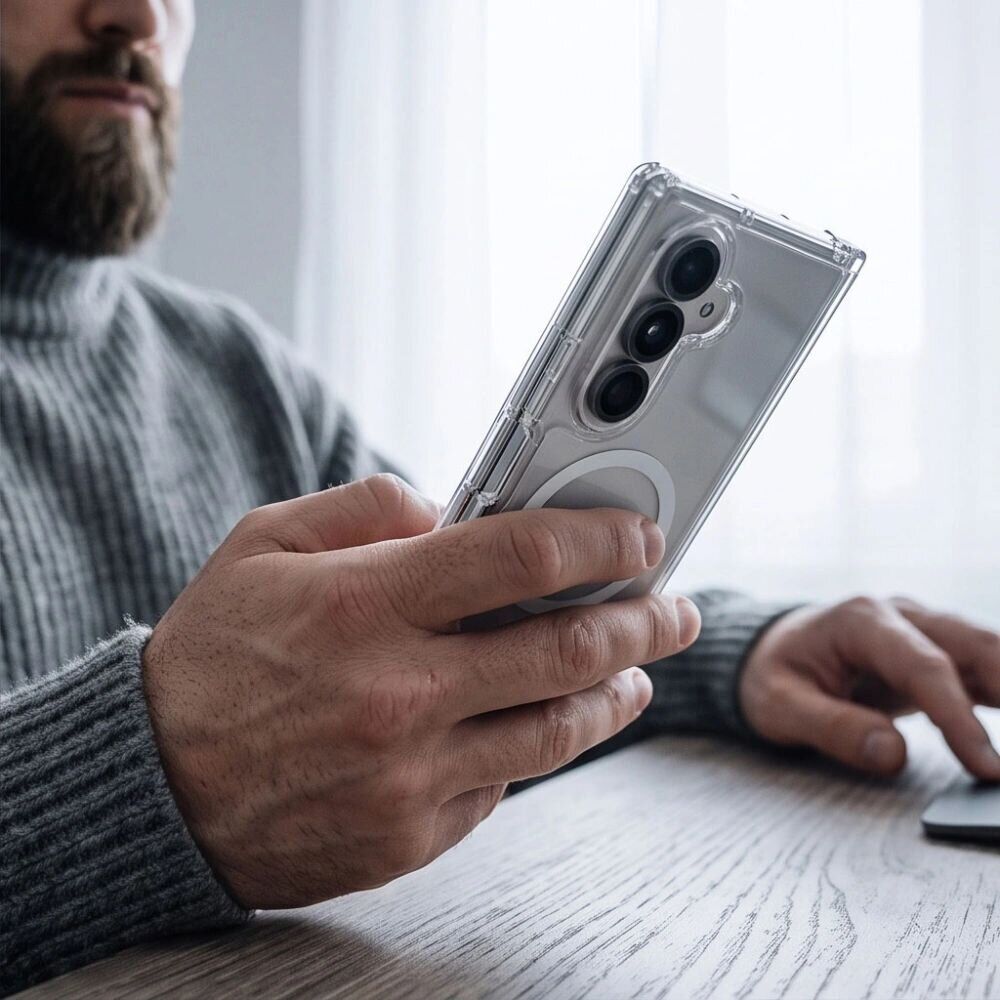 Защитный чехол Tech-Protect FlexAir Hybrid MagSafe (FF) для Samsung Galaxy Fold 8 Ultra - Clear. Фото 6 Защитный чехол Tech-Protect FlexAir Hybrid MagSafe (FF) для Samsung Galaxy Fold 8 Ultra - Clear (424080C). Фото 6 из 8