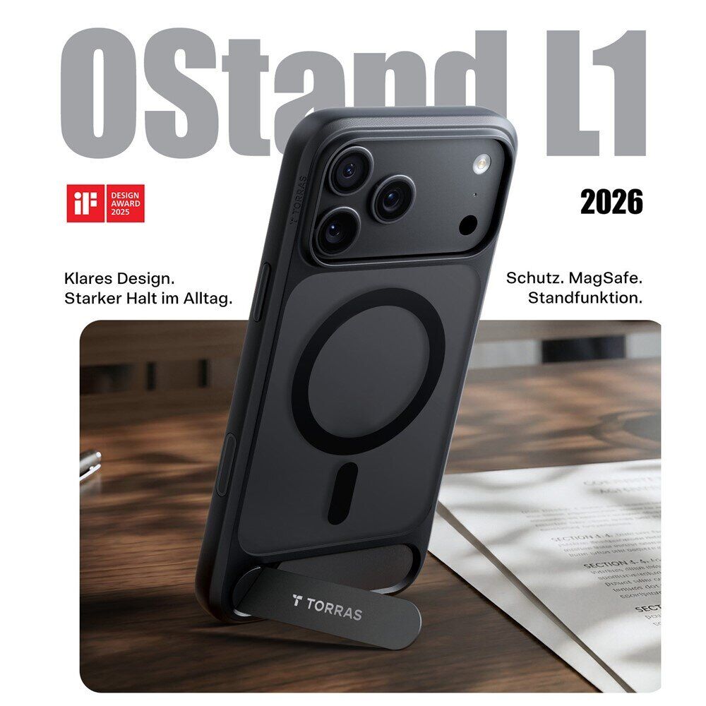 Чехол с подставкой TORRAS Ostand L1 (with MagSafe) для Apple iPhone 18 Pro Max - Black. Фото 7 Чехол с подставкой TORRAS Ostand L1 (with MagSafe) для Apple iPhone 18 Pro Max - Black (423803B). Фото 7 из 10