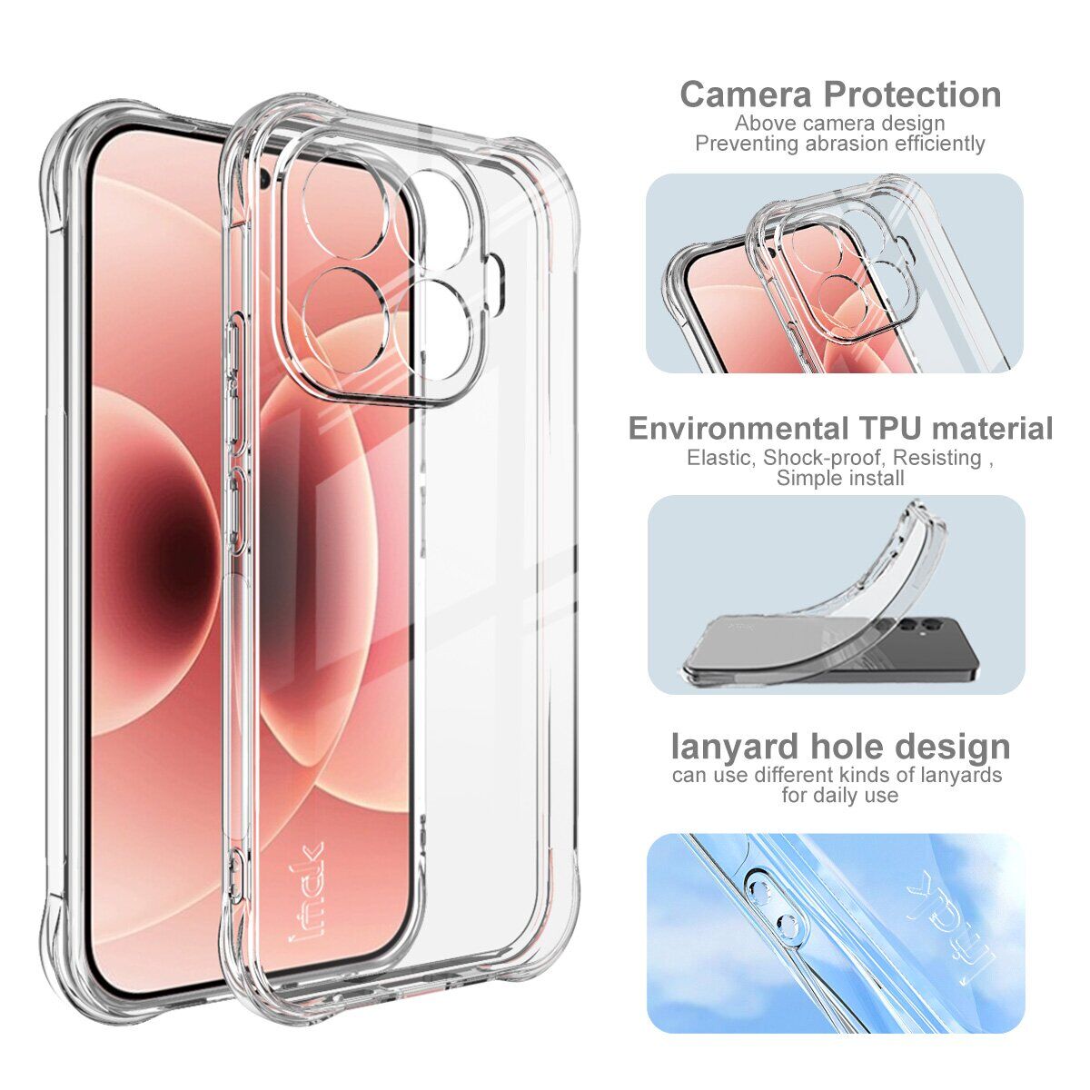 Чохол з посиленими кутами IMAK Airbag MAX Case для Xiaomi 17T - Transparent. Фото 7 Чохол з посиленими кутами IMAK Airbag MAX Case для Xiaomi 17T - Transparent (408801T). Фото 7 з 9