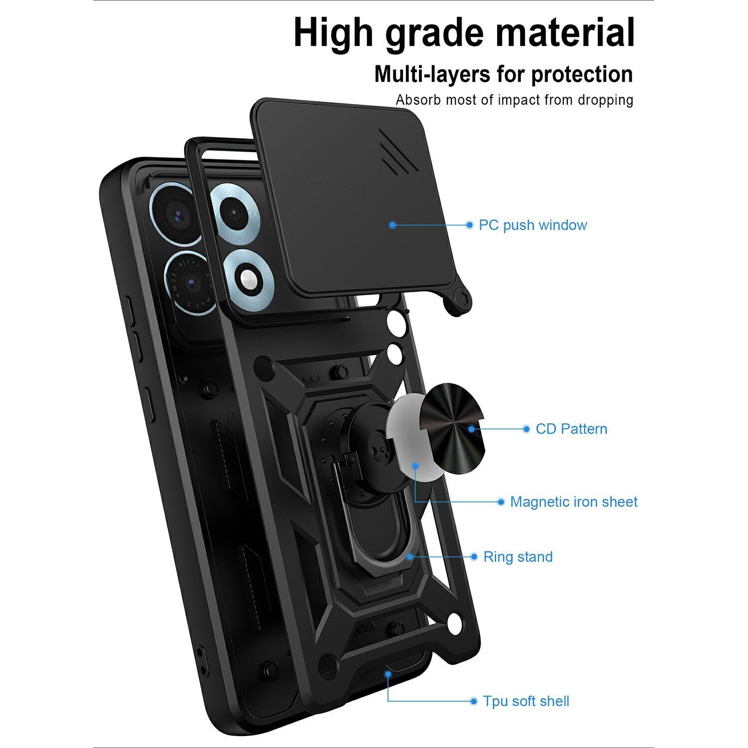 Чехол с защитой камеры Deexe Armor Shield для Motorola Edge 70 Max - Black. Фото 8 Чехол с защитой камеры Deexe Armor Shield для Motorola Edge 70 Max - Black (435526B). Фото 8 из 9