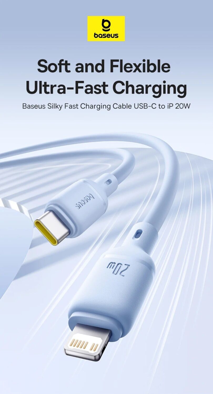 kabel baseus silky series type c to lightning 20w 1m p10377700113 00 51589733687281