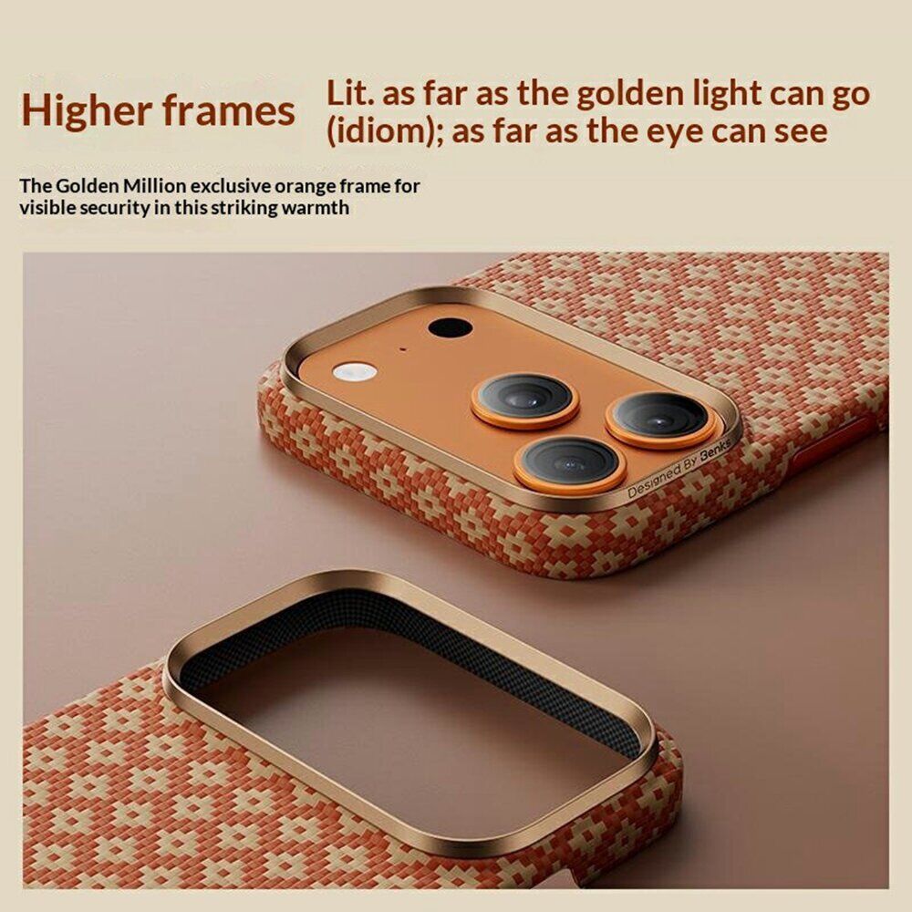Защитный чехол BENKS ArmorGrid ArmorAir Magnetic для iPhone 18 Pro / 17 Pro - Gold. Фото 6 Защитный чехол BENKS ArmorGrid ArmorAir Magnetic для iPhone 18 Pro / 17 Pro - Gold (440118F). Фото 6 из 12