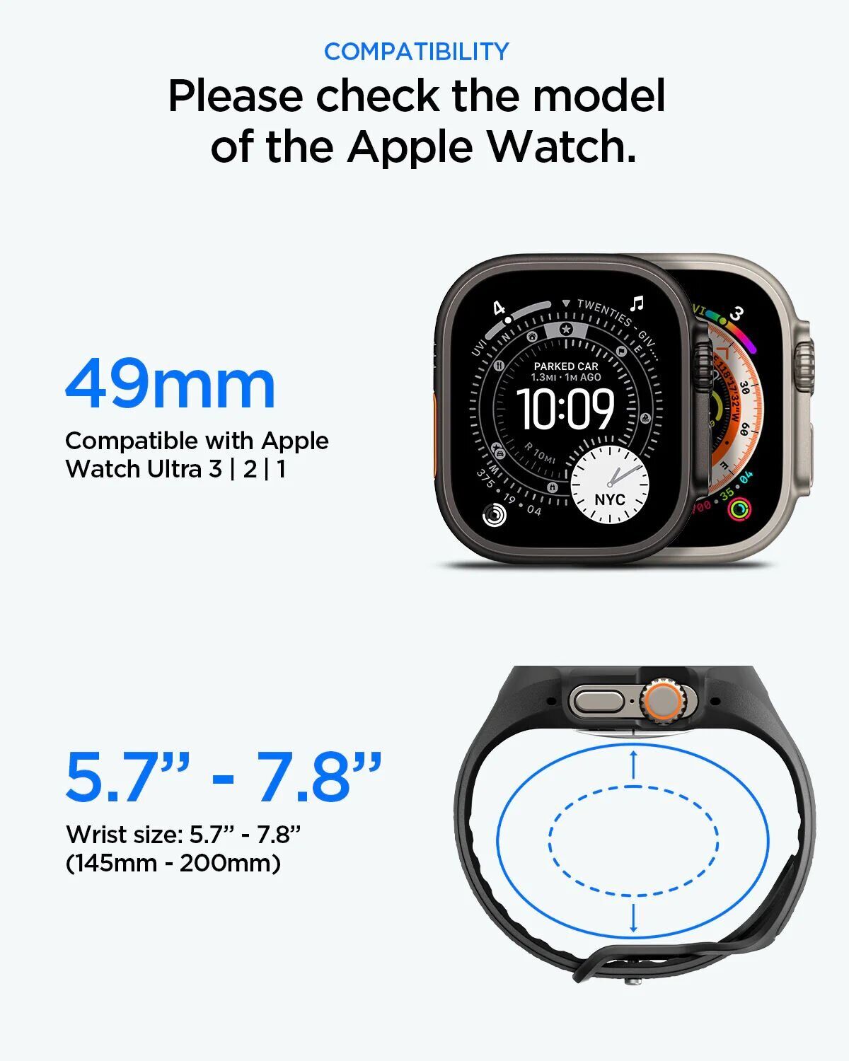 Ремешок Spigen Liquid Air Pro with Screen Protector для Apple Watch Ultra / Ultra 2 / Ultra 3 (49mm) ACS11416 - Black. Фото 11 Ремешок Spigen Liquid Air Pro with Screen Protector для Apple Watch Ultra / Ultra 2 / Ultra 3 (49mm) ACS11416 - Black (304648B). Фото 11 из 17