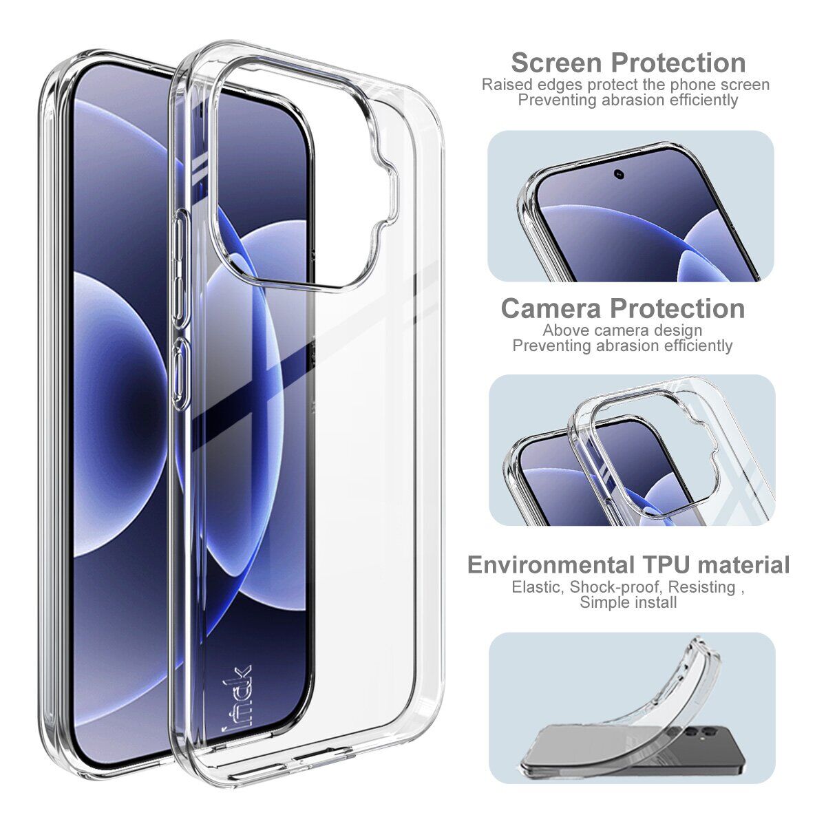 Силіконовий чохол IMAK UX-10 Series для Xiaomi 17T - Transparent. Фото 7 Силіконовий чохол IMAK UX-10 Series для Xiaomi 17T - Transparent (408802T). Фото 7 з 8