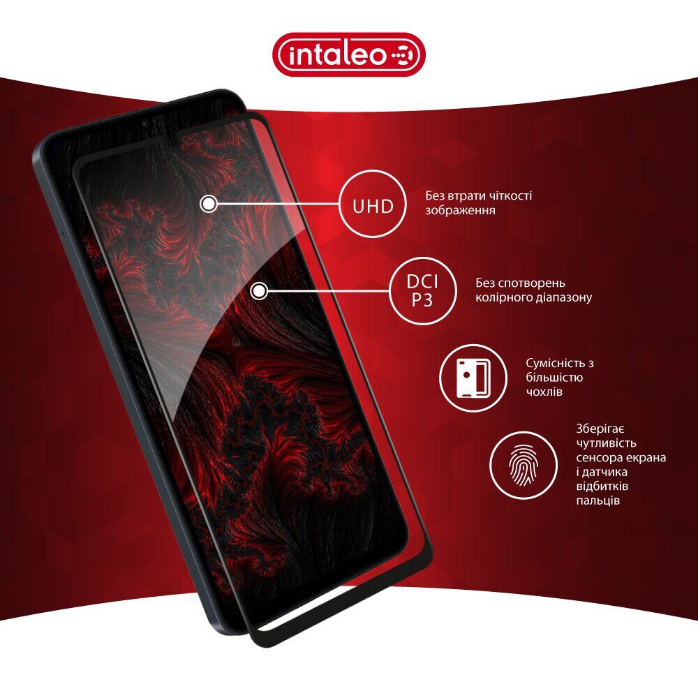 Защитное стекло Intaleo Full Glue для Samsung Galaxy A08 (A085) - Black. Фото 5 Защитное стекло Intaleo Full Glue для Samsung Galaxy A08 (A085) - Black (245302B). Фото 5 из 9