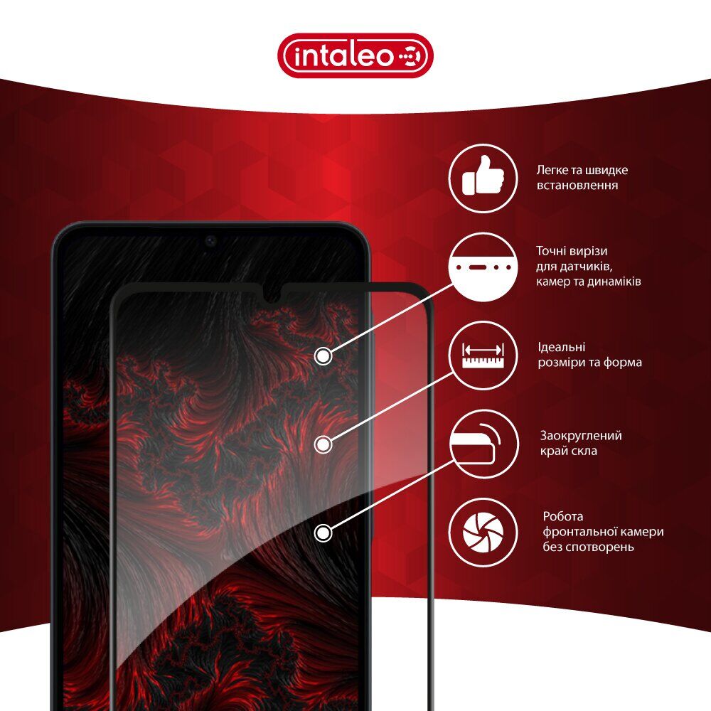 Защитное стекло Intaleo Full Glue для Samsung Galaxy A08 (A085) - Black. Фото 4 Защитное стекло Intaleo Full Glue для Samsung Galaxy A08 (A085) - Black (245302B). Фото 4 из 9