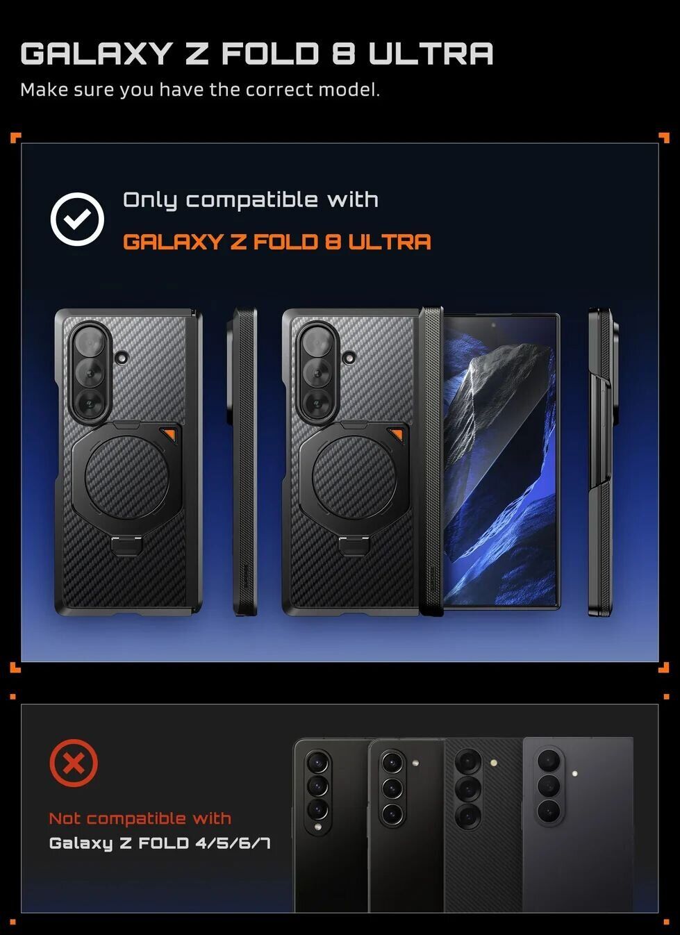 Защитный чехол Supcase UB Aero (MagFit) для Samsung Galaxy Fold 8 Ultra (843439162228) - Black. Фото 6 Защитный чехол Supcase UB Aero (MagFit) для Samsung Galaxy Fold 8 Ultra (843439162228) - Black (424569B). Фото 6 из 13