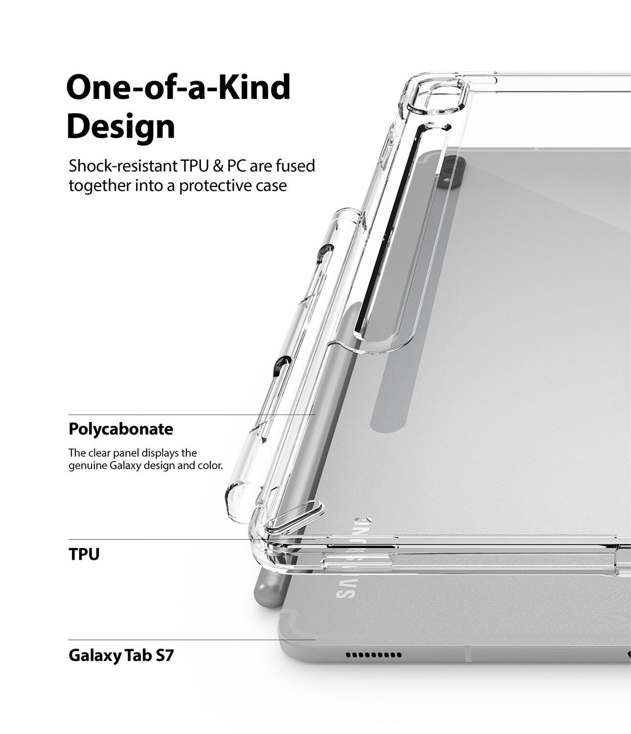 Защитный чехол Ringke T Fusion для Samsung Galaxy Tab S7 (T870/875) / S8 (X700/706) 8809758101616 - Clear. Фото 5 Защитный чехол Ringke T Fusion для Samsung Galaxy Tab S7 (T870/875) / S8 (X700/706) 8809758101616 - Clear (250136C). Фото 5 из 9