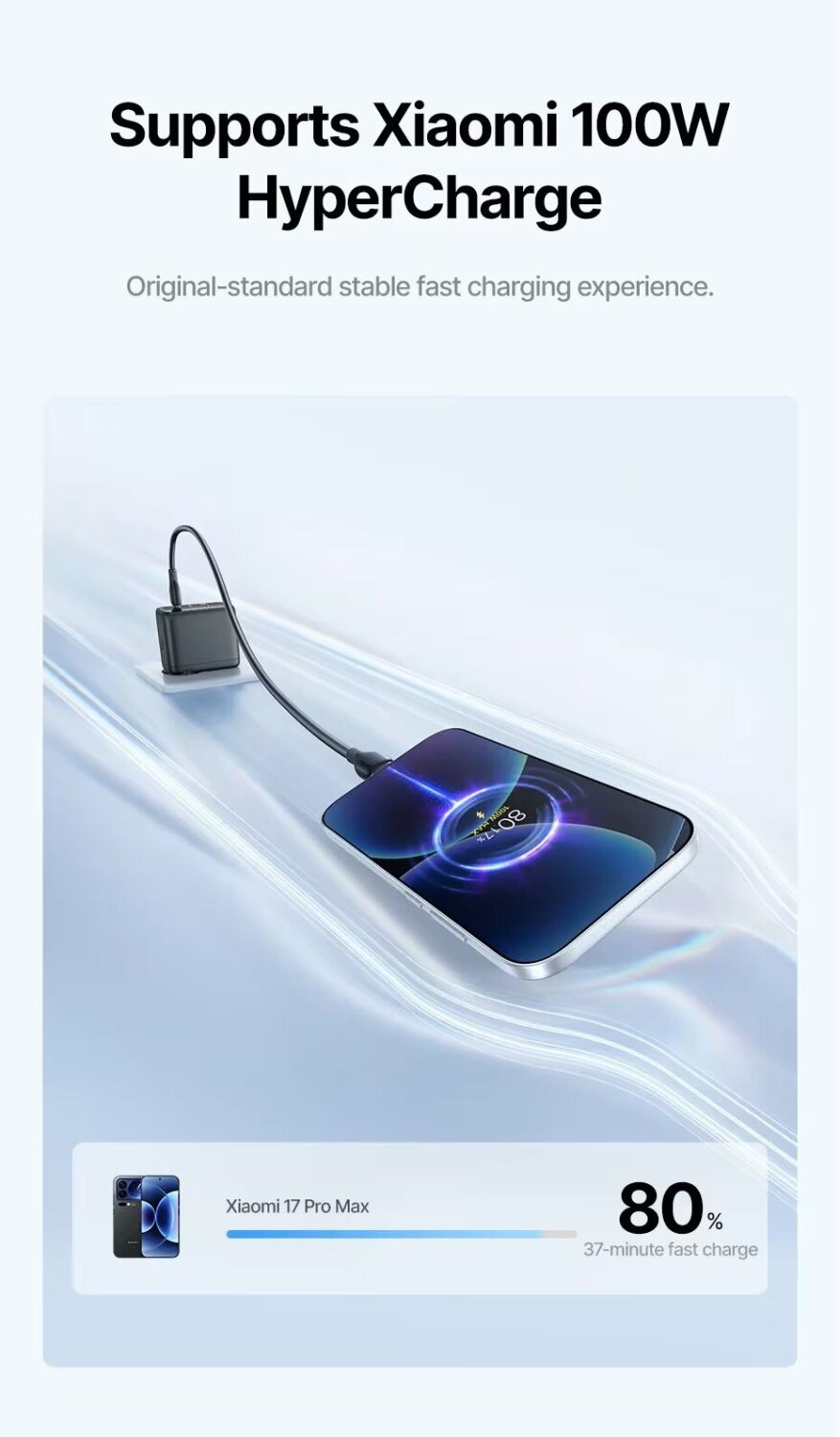 Сетевое зарядное устройство Baseus EnerFill FE22 100W (2Type-C + USB) E0123801 - White. Фото 11 Сетевое зарядное устройство Baseus EnerFill FE22 100W (2Type-C + USB) E0123801 - White (995698W). Фото 11 из 32