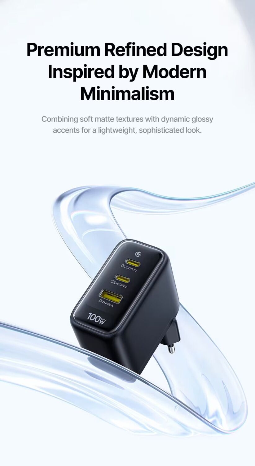 Сетевое зарядное устройство Baseus EnerFill FE22 100W (2Type-C + USB) E0123801 - White. Фото 21 Сетевое зарядное устройство Baseus EnerFill FE22 100W (2Type-C + USB) E0123801 - White (995698W). Фото 21 из 32