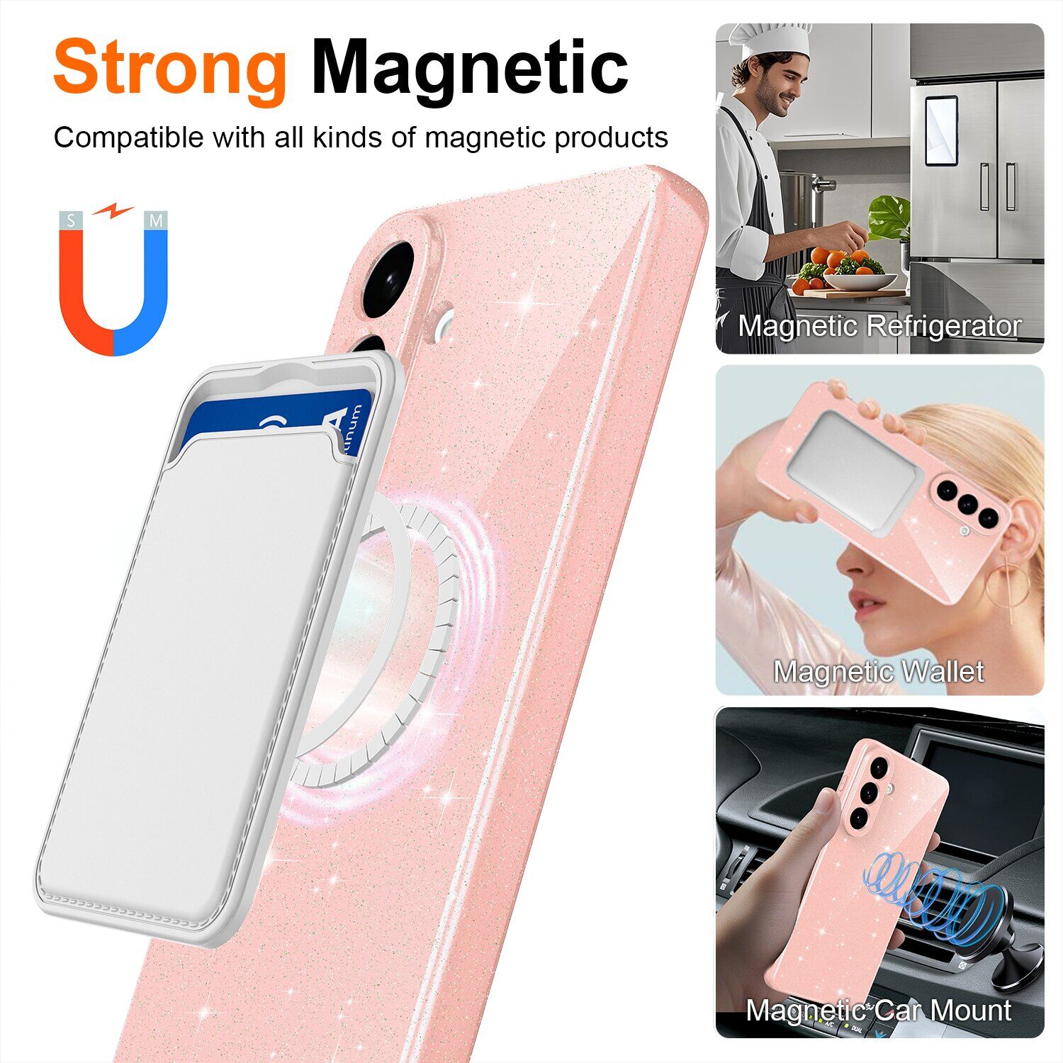 Защитный чехол Deexe Glitter Case with MagSafe для Samsung Galaxy A27 (A276) - Black. Фото 3 Защитный чехол Deexe Glitter Case with MagSafe для Samsung Galaxy A27 (A276) - Black (408642B). Фото 3 из 8
