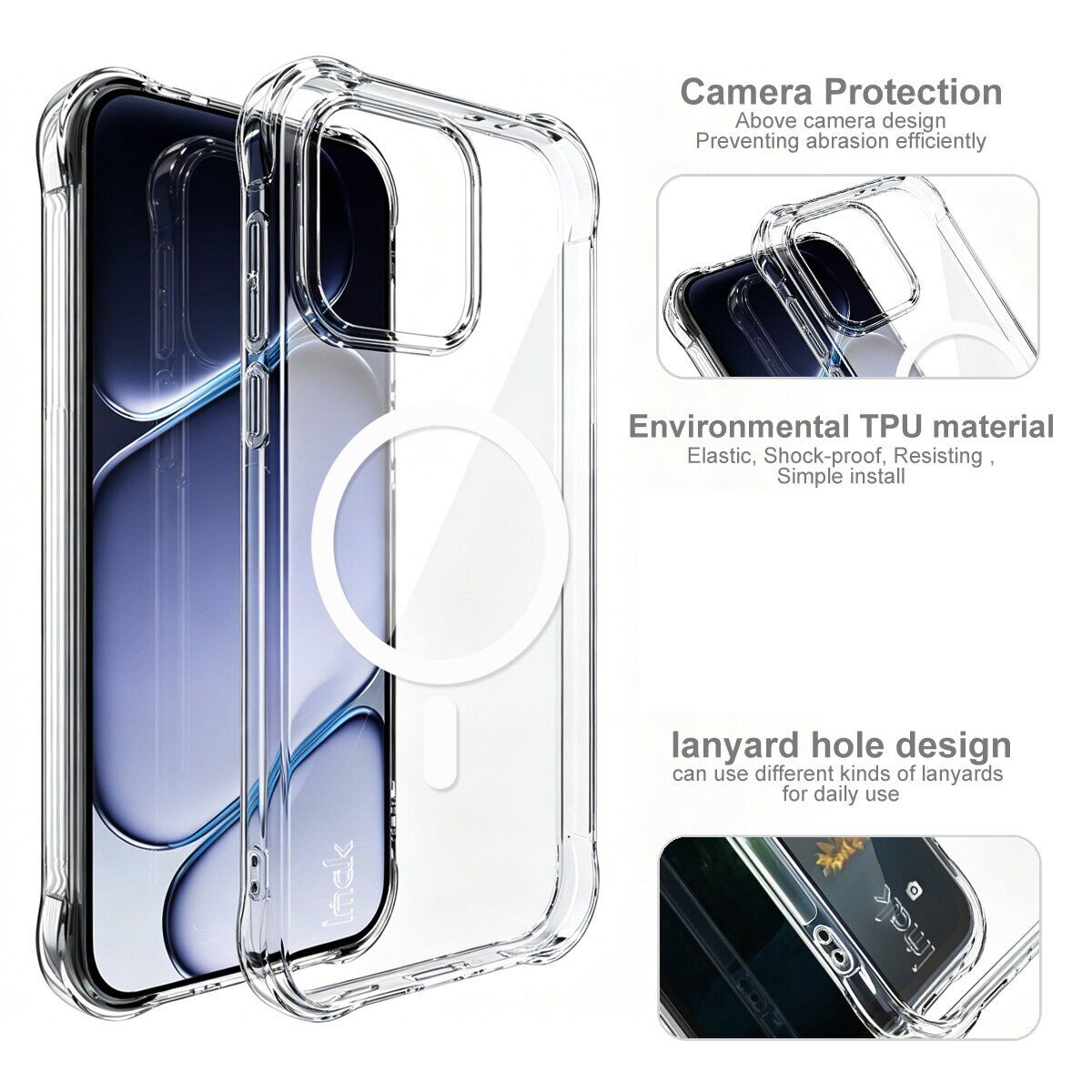 Захисний чохол IMAK Space Shield MagSafe для OnePlus Nord CE6 - Transparent. Фото 7 Захисний чохол IMAK Space Shield MagSafe для OnePlus Nord CE6 - Transparent (391607T). Фото 7 з 12
