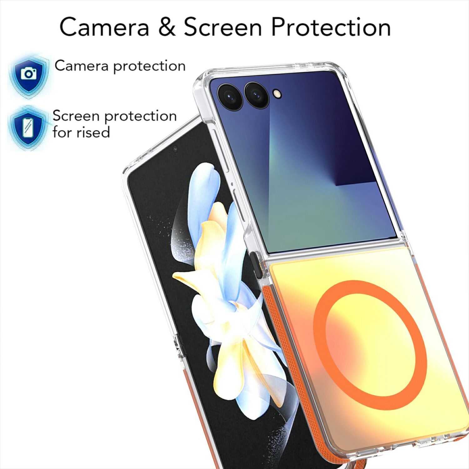 Защитный чехол Reframe ChromaGlow для Samsung Galaxy Flip 7 / Flip 8 - Orange. Фото 3 Защитный чехол Reframe ChromaGlow для Samsung Galaxy Flip 7 / Flip 8 - Orange (383977O). Фото 3 из 7