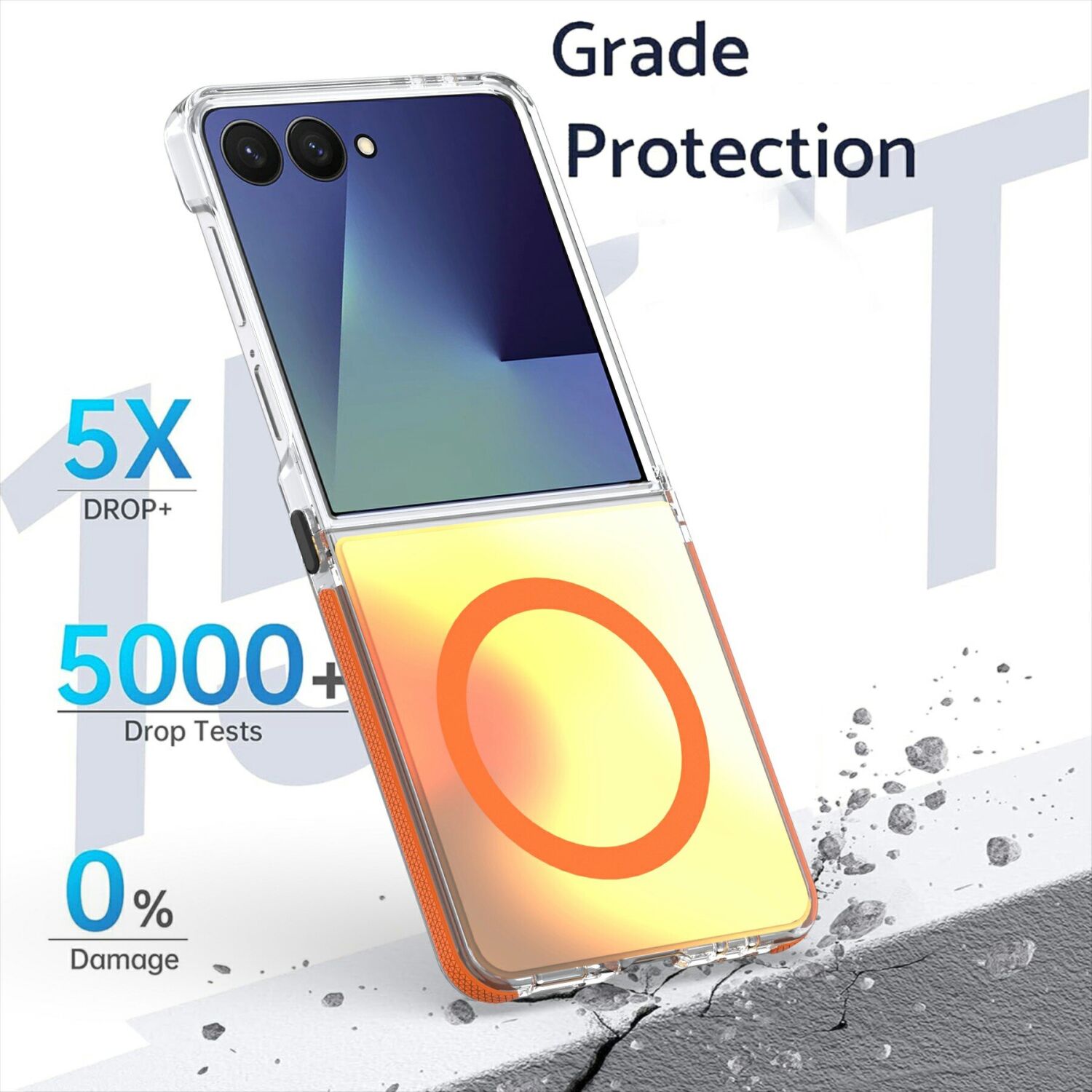 Защитный чехол Reframe ChromaGlow для Samsung Galaxy Flip 7 / Flip 8 - Orange. Фото 2 Защитный чехол Reframe ChromaGlow для Samsung Galaxy Flip 7 / Flip 8 - Orange (383977O). Фото 2 из 7