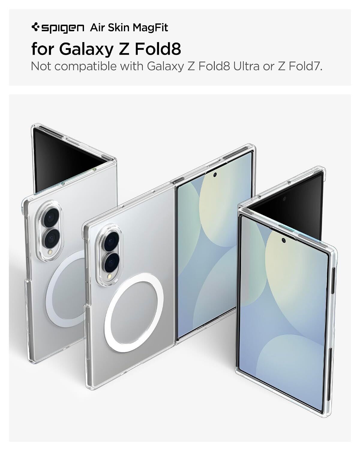 Защитный чехол Spigen AirSkin (MagFit) для Samsung Galaxy Fold 8 (ACS11952) - Clear. Фото 8 Защитный чехол Spigen AirSkin (MagFit) для Samsung Galaxy Fold 8 (ACS11952) - Clear (424554C). Фото 8 из 13