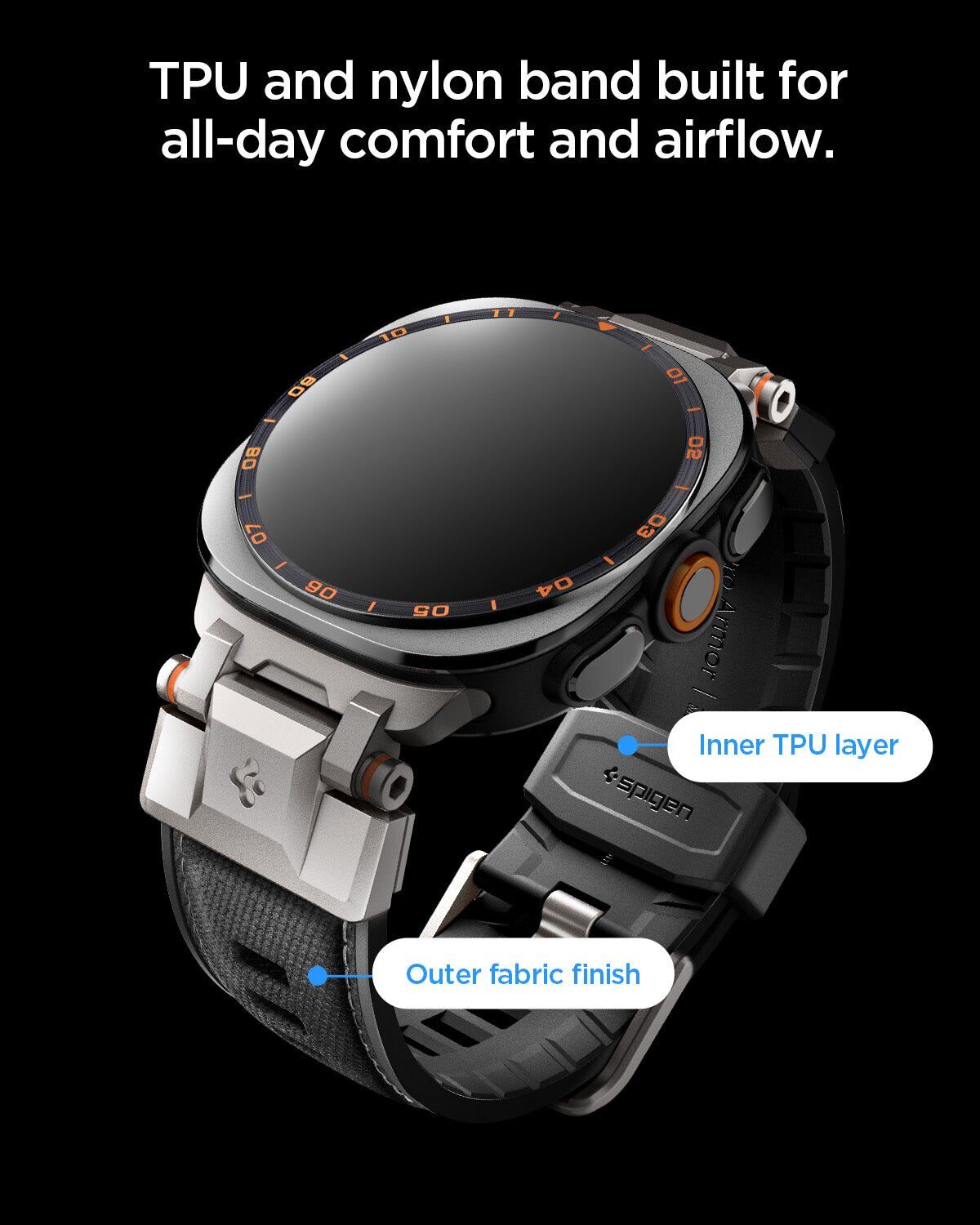 Ремешок Spigen DuraPro Armor для Samsung Galaxy Watch Ultra 2 / Ultra / Ultra (2025) AMP11615 - Black. Фото 8 Ремешок Spigen DuraPro Armor для Samsung Galaxy Watch Ultra 2 / Ultra / Ultra (2025) AMP11615 - Black (427010B). Фото 8 из 11