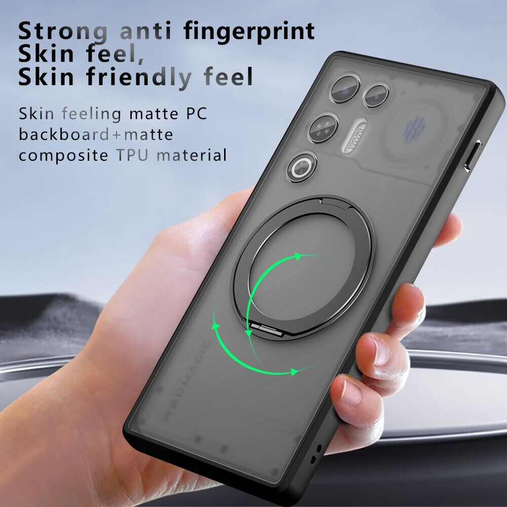 Защитный чехол Deexe Matte Skin Kickstand with MagSafe для ZTE Nubia Red Magic 11 Air - Transparent Black. Фото 7 Защитный чехол Deexe Matte Skin Kickstand with MagSafe для ZTE Nubia Red Magic 11 Air - Transparent Black (423108TB). Фото 7 из 10